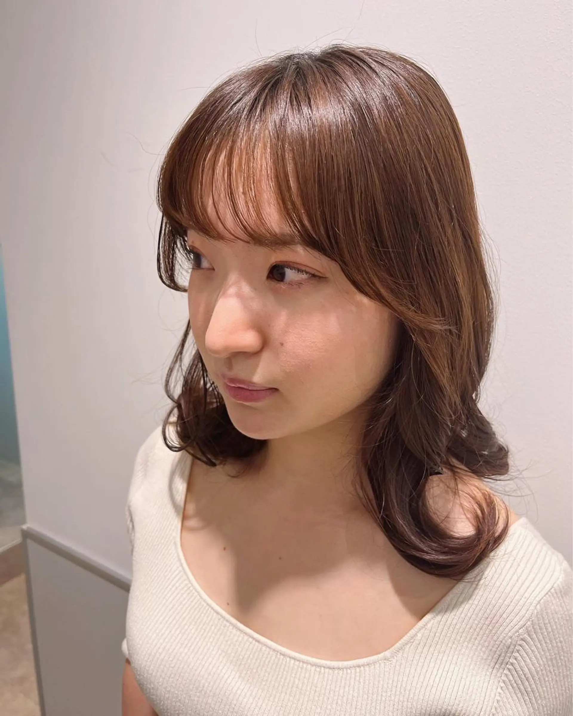 ミディアム ショートボブ ボブ 髪質改善 韓国風ヘア シースルーバング カット ヘアカラー ヘアセット BACANCES〜バカンス〜所属・👑👑👑👑工藤 敬👑👑👑👑のヘアスタイル