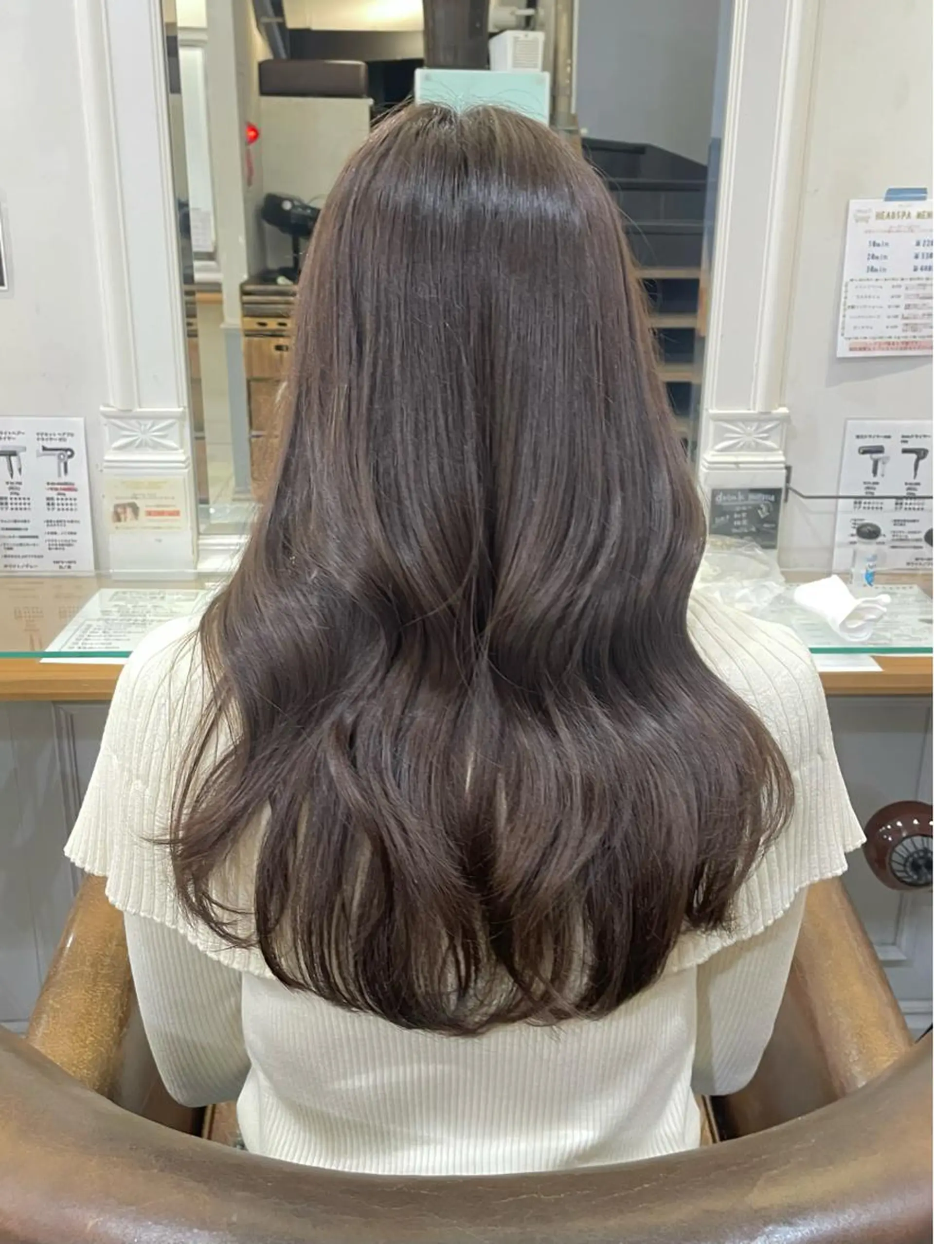 ロング カラー ベージュカラー グレージュ オリーブグレージュ オリーブグレー くびれヘア カット ヘアカラー トリートメント 横浜/レイヤーカット /韓国ヘア/佐藤記正のヘアスタイル