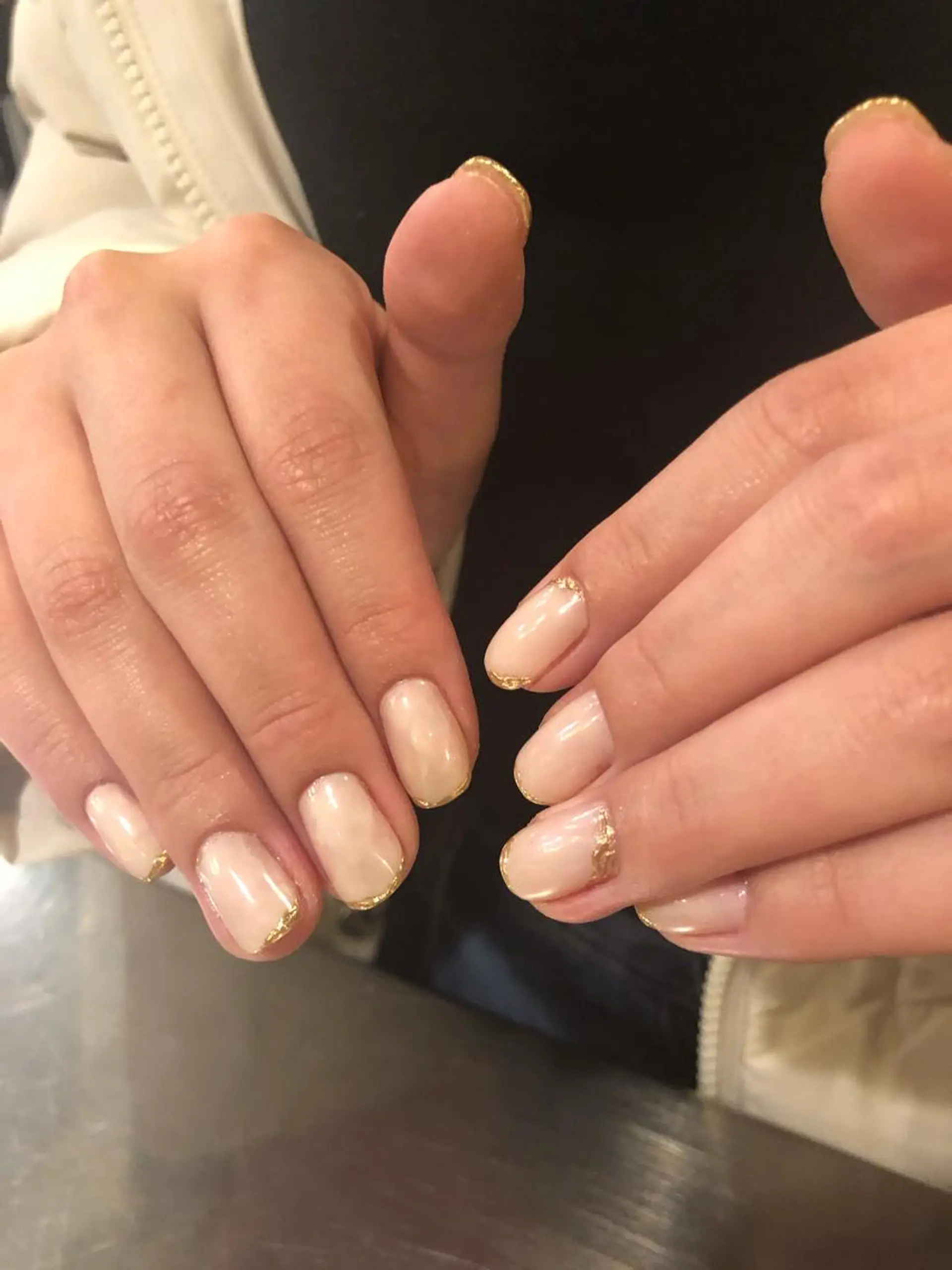 ネイル フレンチネイル ゴールド シンプルネイル muhl by DILL所属・. wakanaのネイルデザイン