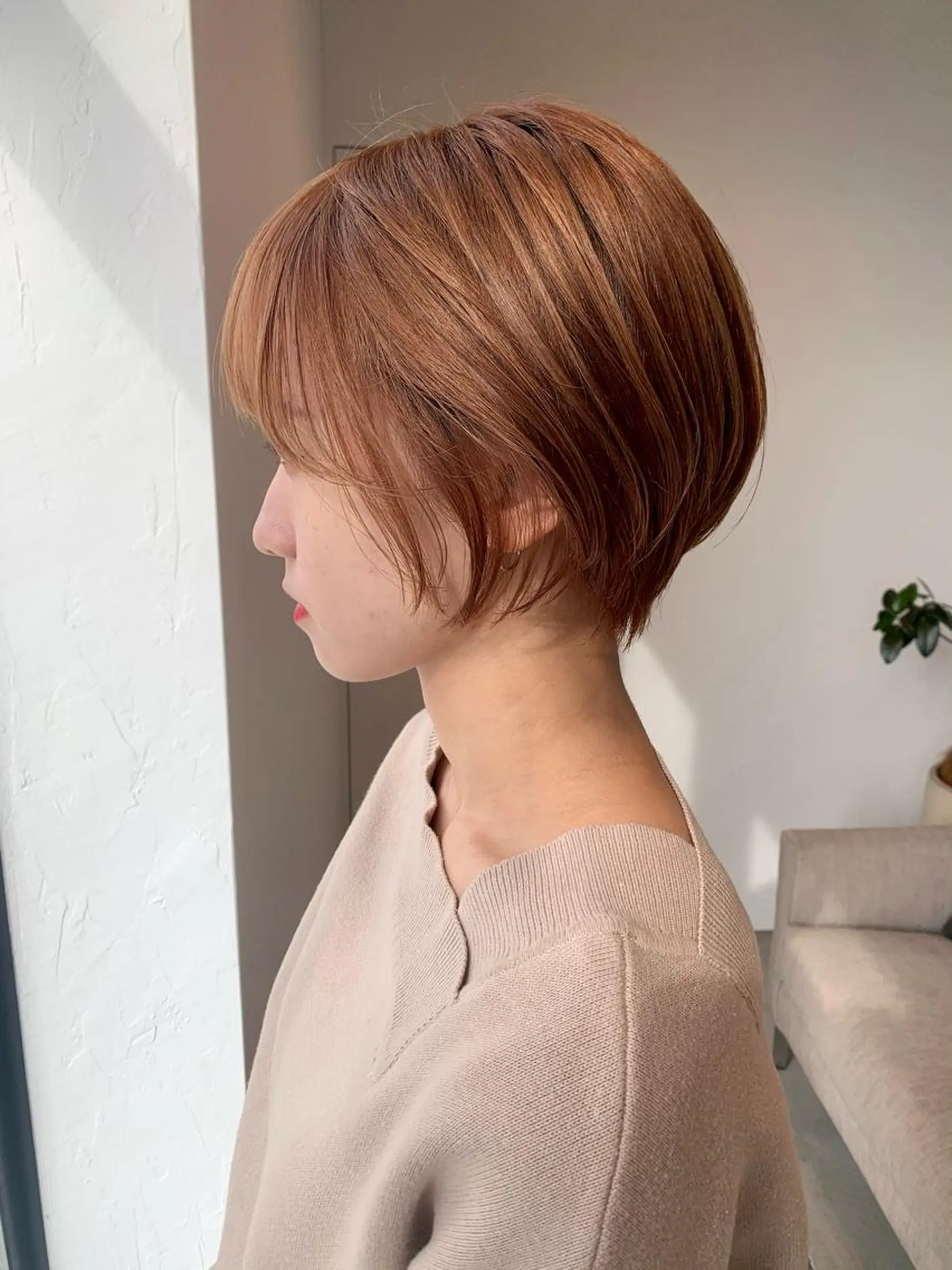 ショート ピンクベージュ/新潟 万代/高橋桃葉🍑のヘアスタイル