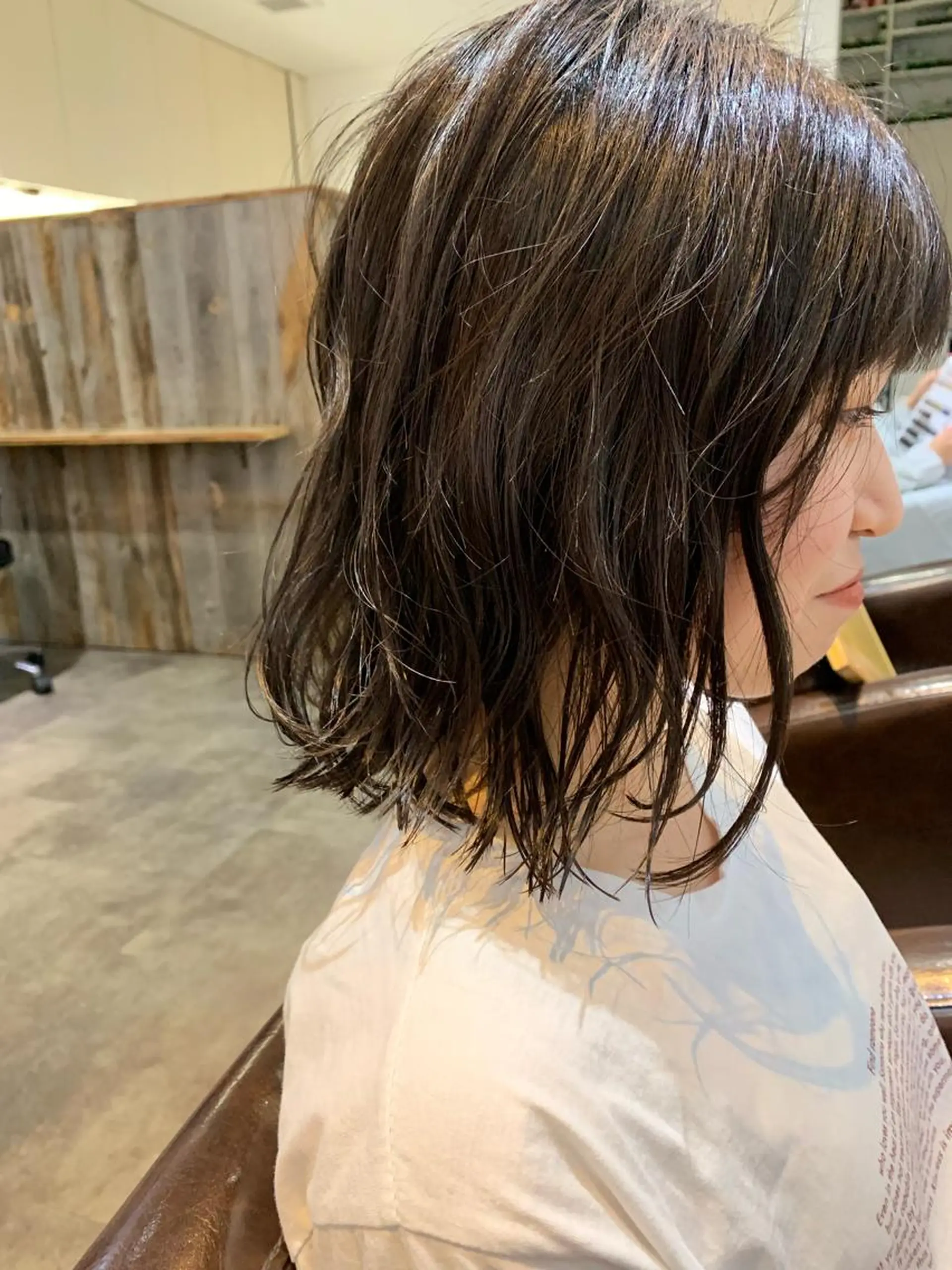 ミディアム パーマ ボブ パーマ/透明感カラー /ボブ/吉田一生のヘアスタイル