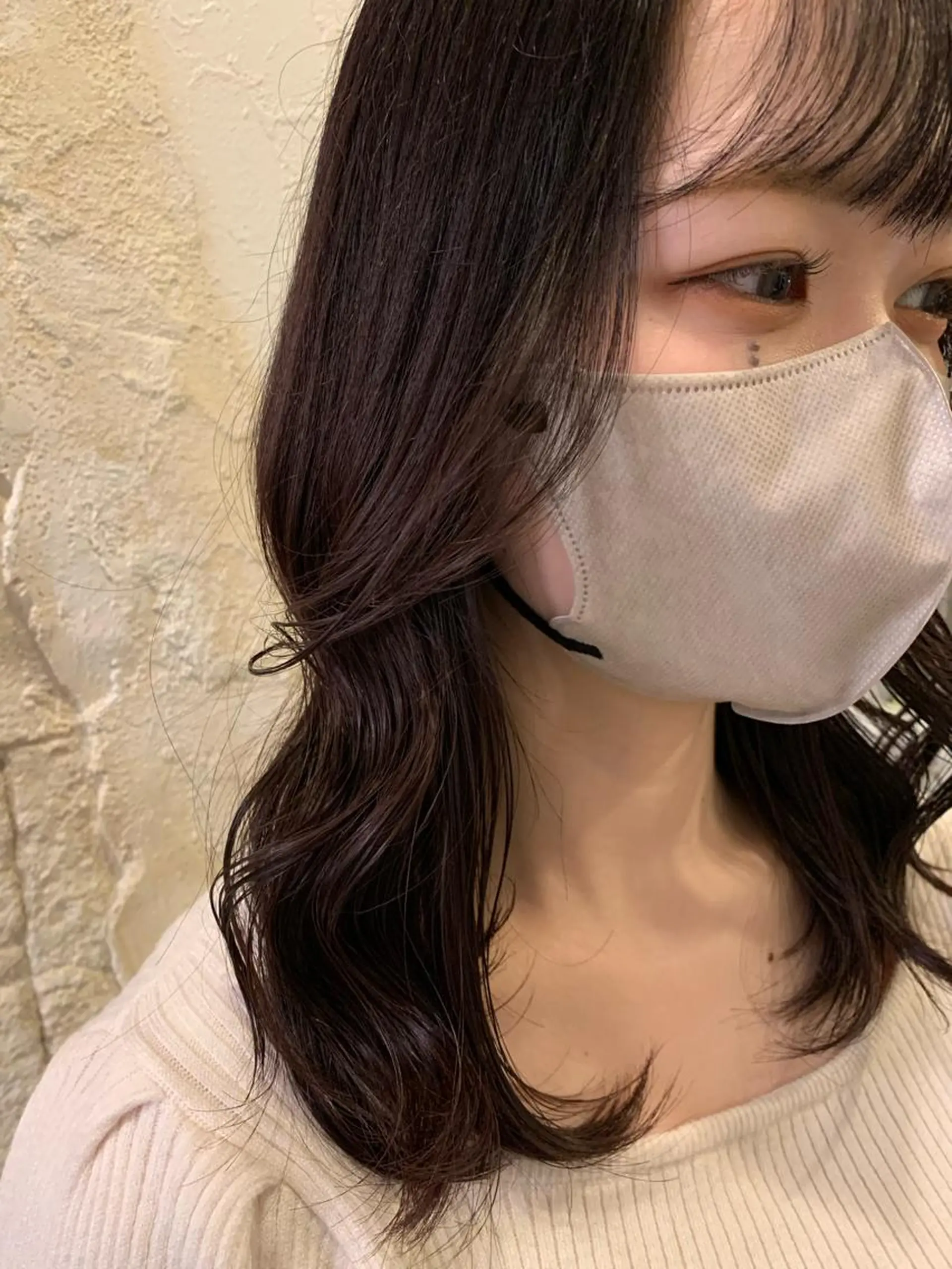 セミロング カラー ブラウンカラー イルミナカラー ラベンダーカラー ラベンダーブラウン 🤍🌫️諸里 ひよ🌫️🤍のヘアスタイル