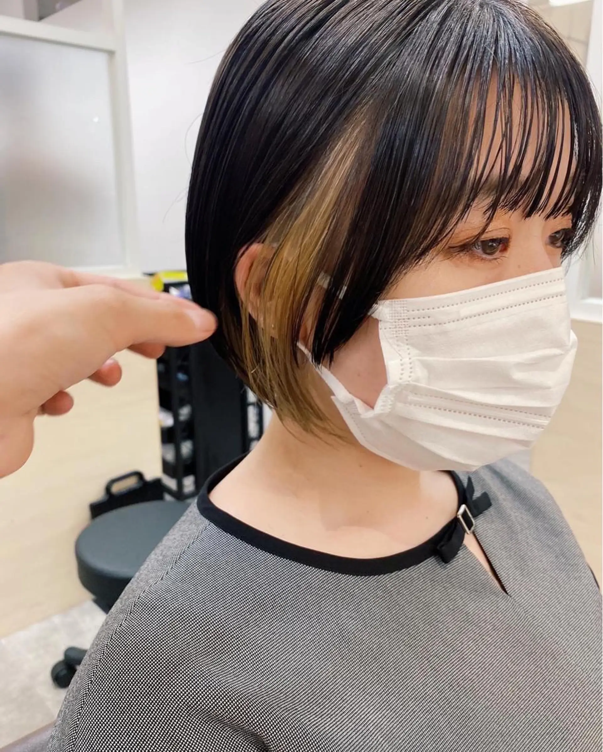 ショート カラー カット ヘアカラー トリートメント IVORY.所属・🟩白髪ぼかし/ボブ /ショートヘア/大司のヘアスタイル