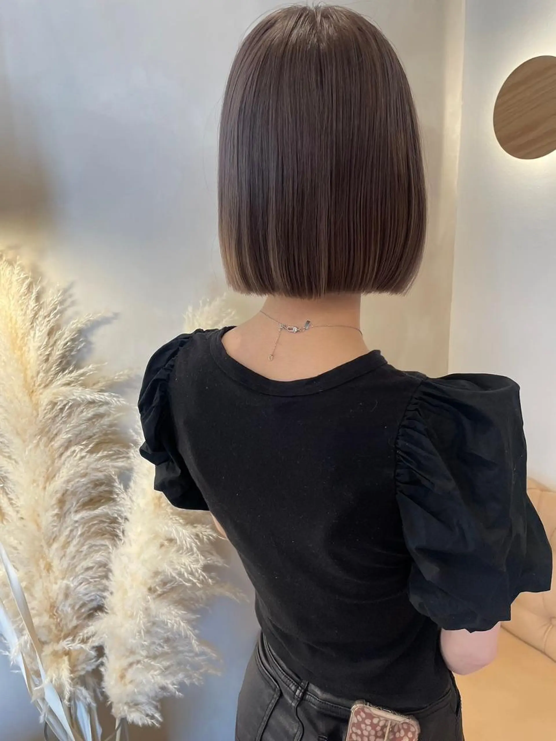 ミディアム カラー パーマ カット ヘアカラー トリートメント ミルクティ/ピンク/ レイヤー/yuriaのヘアスタイル