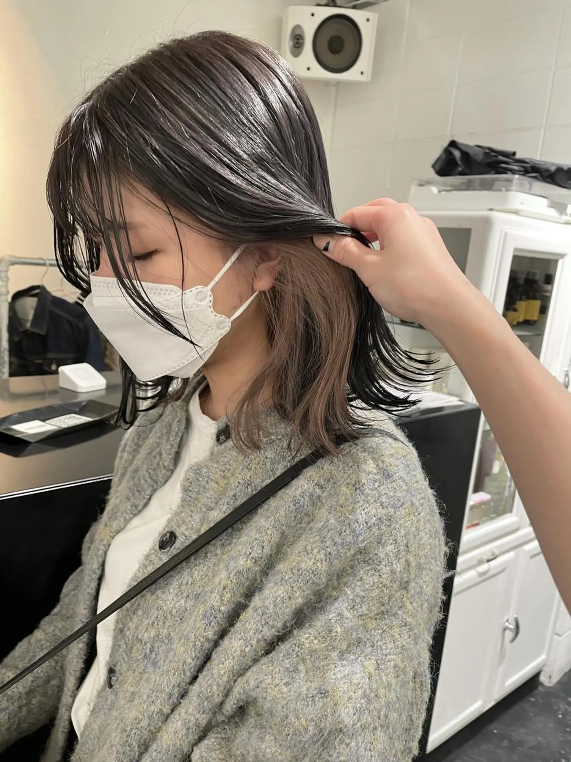 ミディアム カラー ヘアアレンジ ベージュカラー ブリーチ ホワイトベージュ カット ヘアカラー トリートメント 艶ハイトーン/ヘア アレンジAYAKAのヘアスタイル