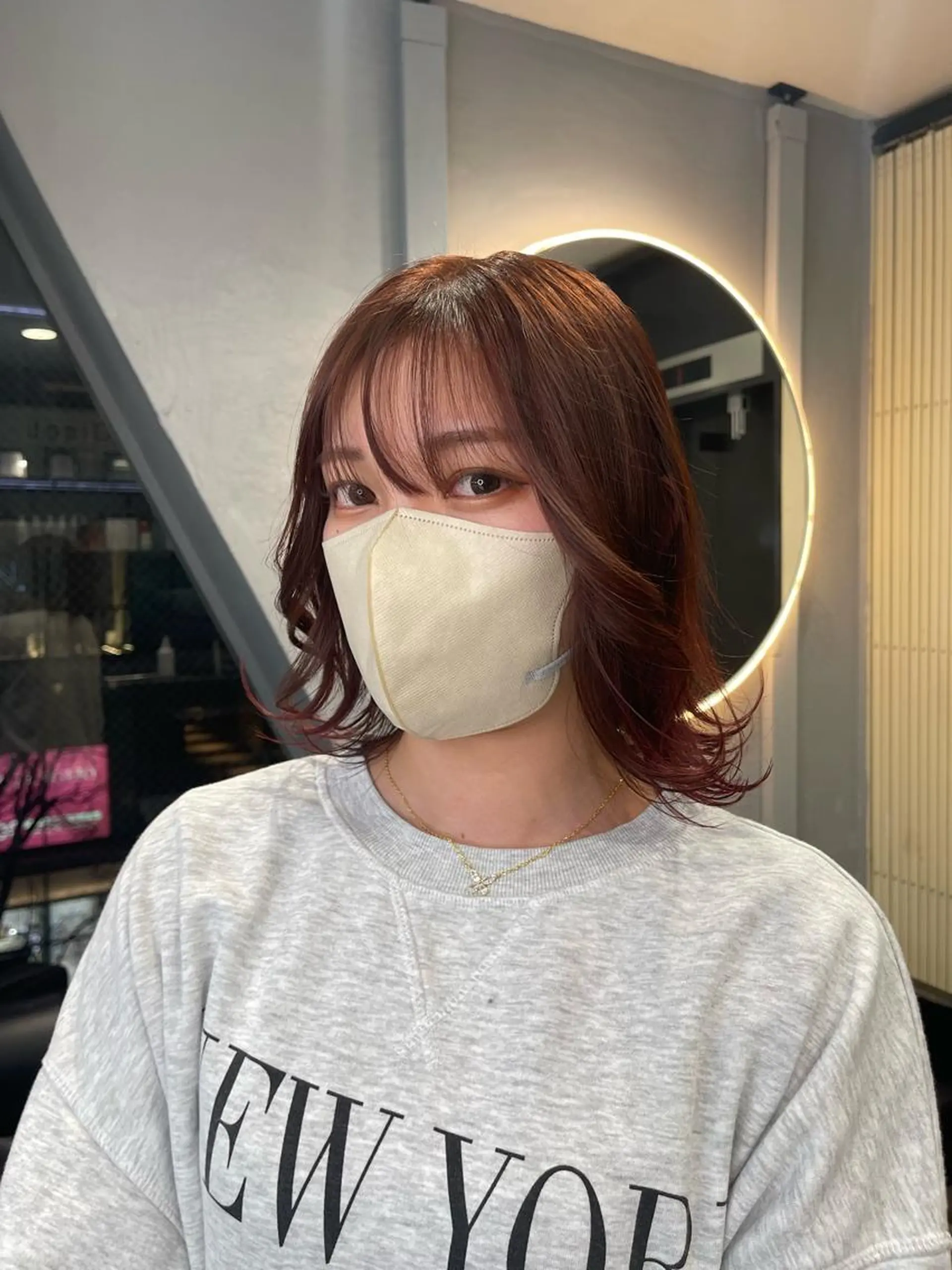 ミディアム TATSUブリーチ/ ミルクティーベージュのヘアスタイル