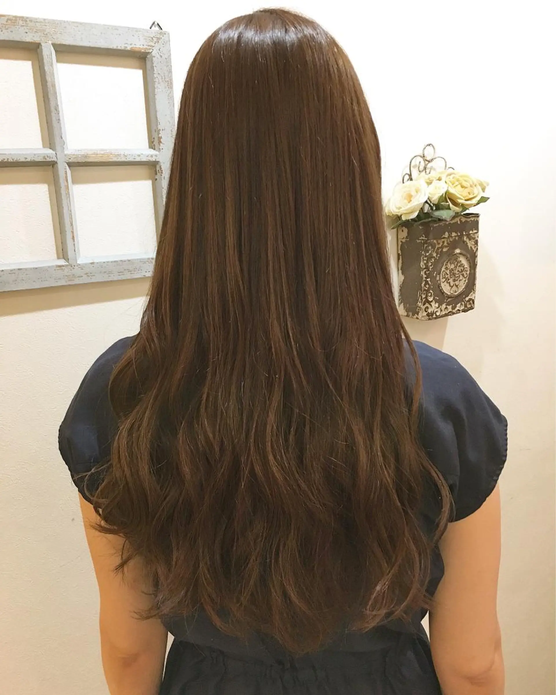 ロング カラー アッシュ ベージュカラー イルミナカラー hair salon Ranun髪質改善のヘアスタイル