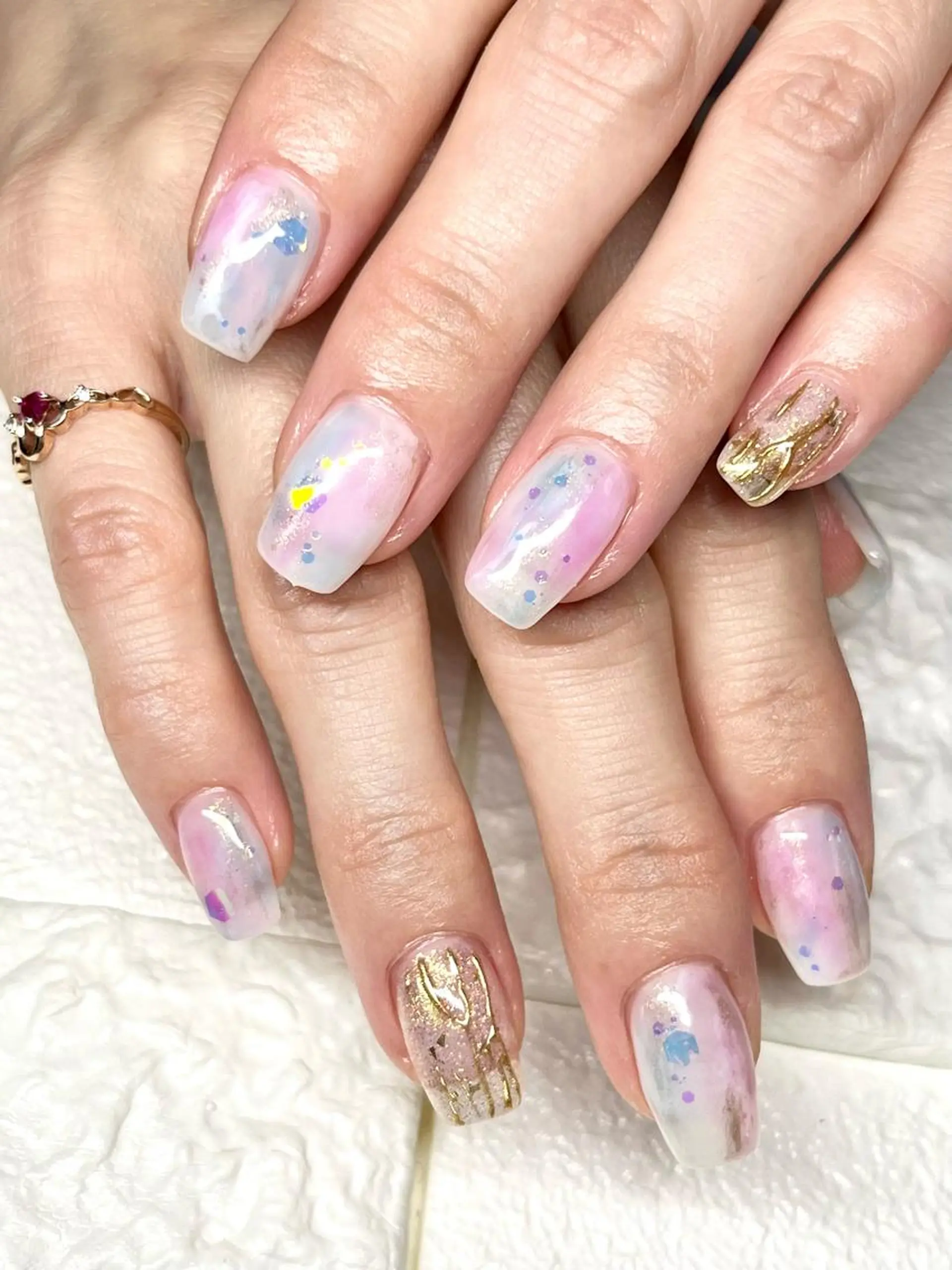 ミディアム ネイル ハンドネイル まり りぃ〜んのネイルデザイン