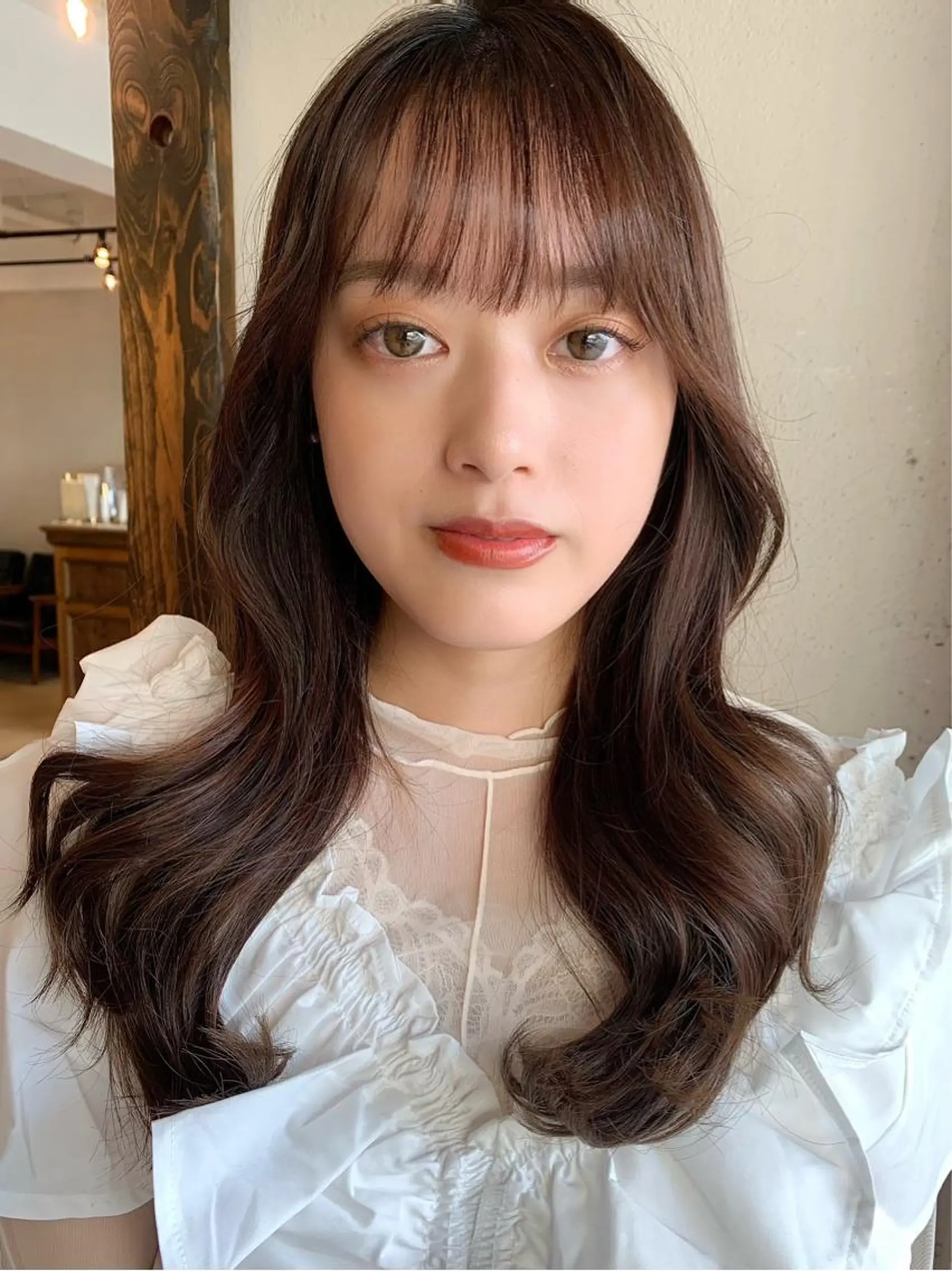 ロング カラー カット ヘアカラー トリートメント ヘッドスパ 透明感/オリーブ/ グレージュ/YUKAのヘアスタイル