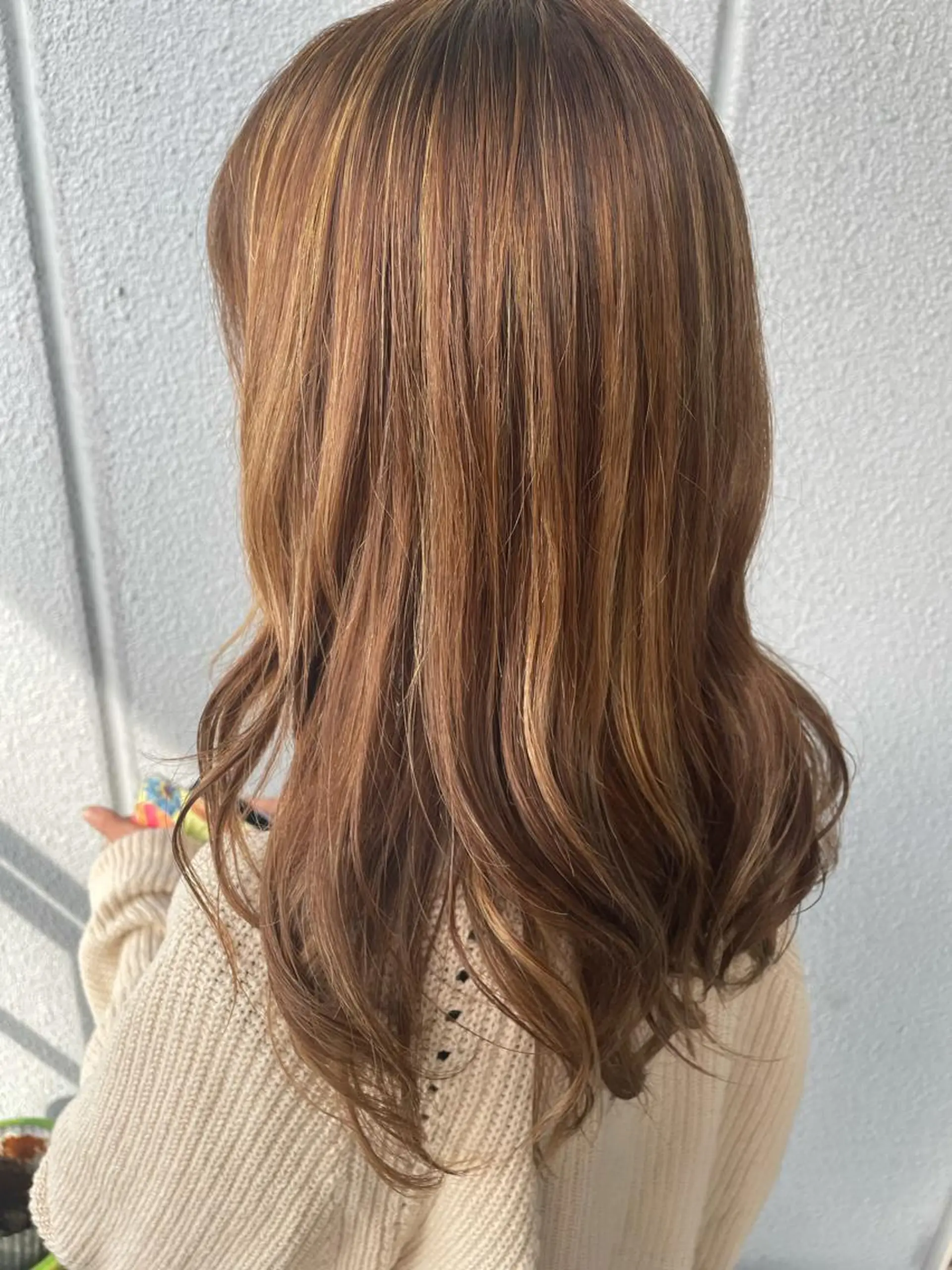 セミロング カラー ヘアアレンジ ブリーチ ハイライトカラー ハイライト なつき/艶ピンク/ girly hairのヘアスタイル