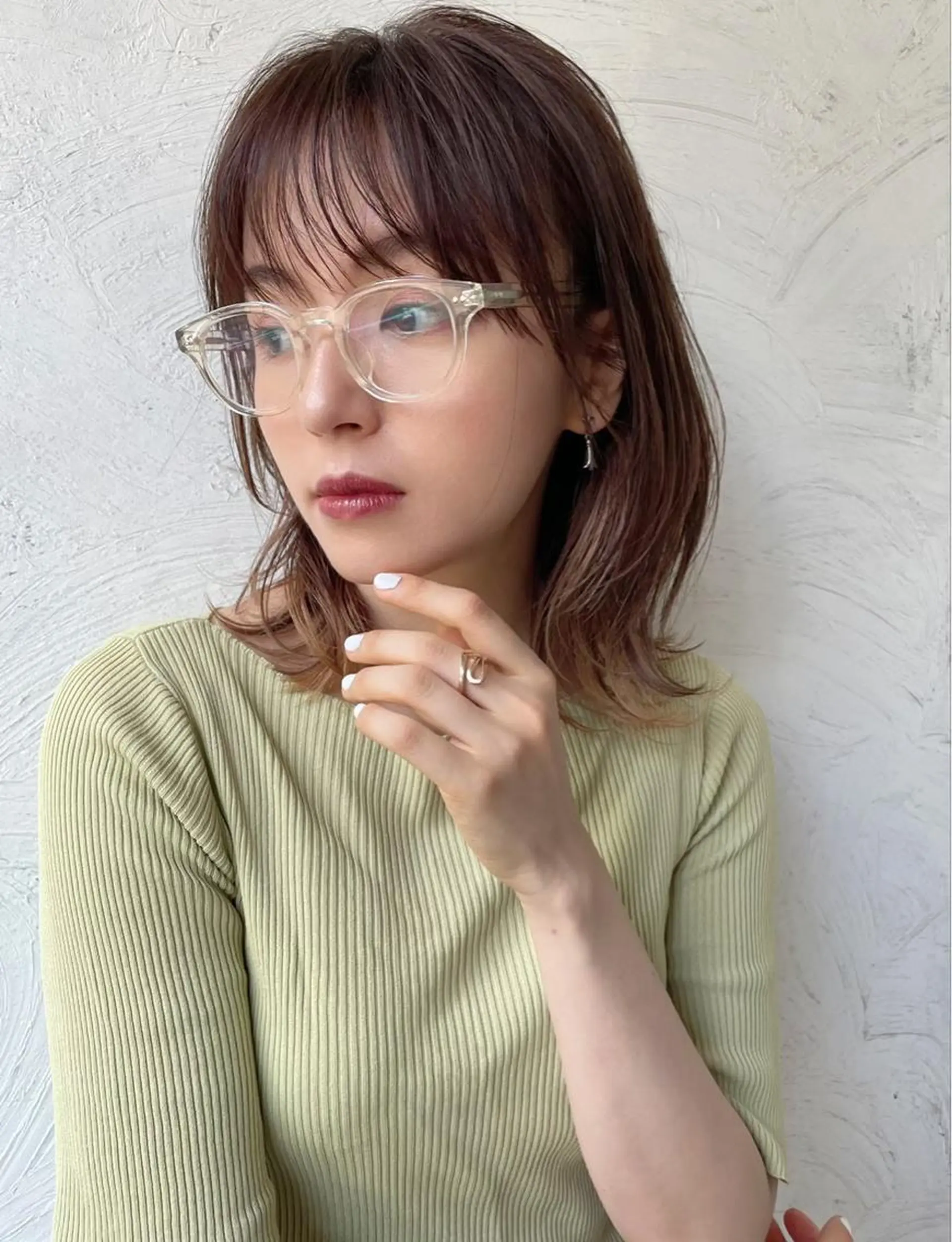 ミディアム カット ヘアカラー トリートメント ヘアセット IVE所属・ブリーチなし🤍 渋谷／原島杏奈のヘアスタイル