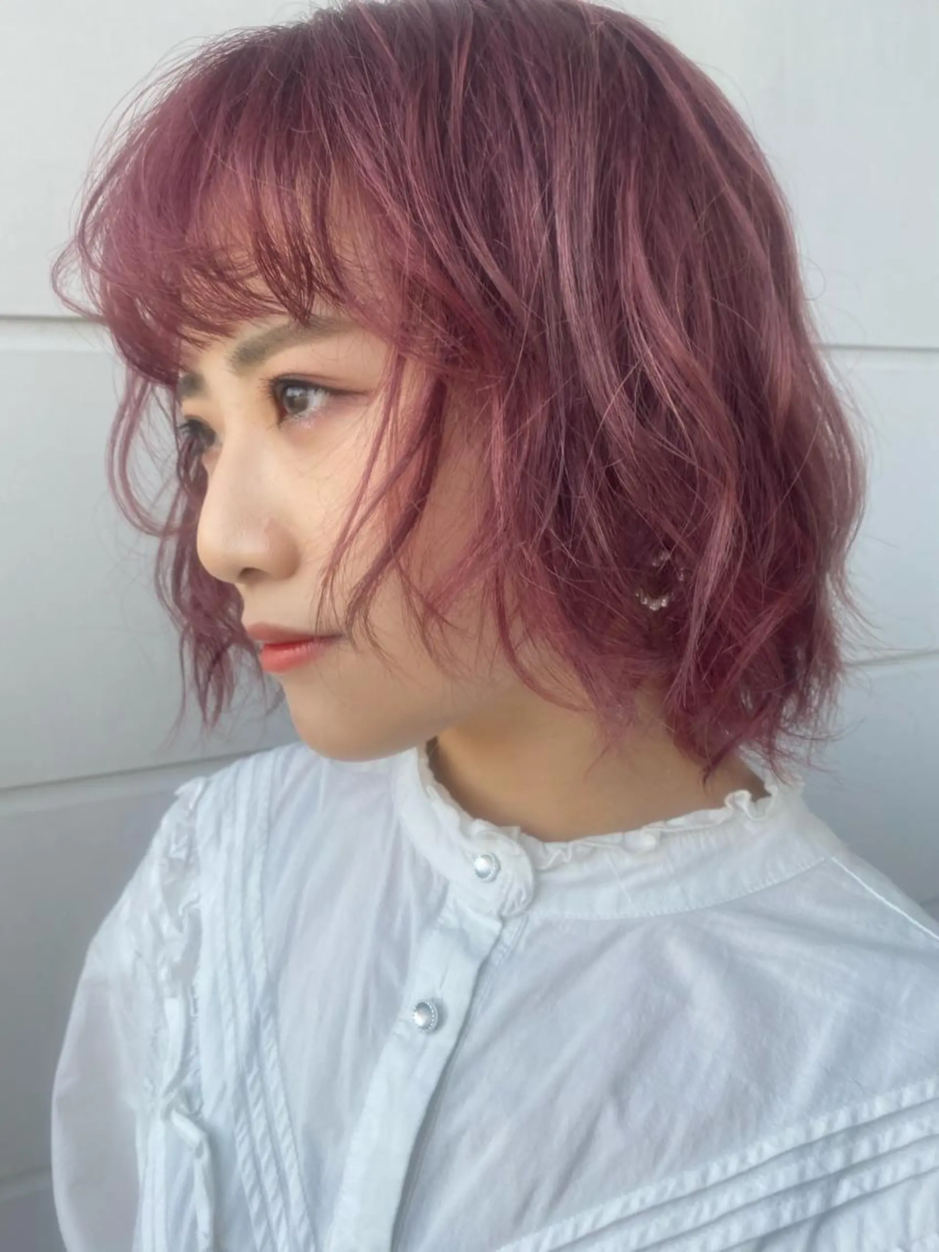 ショート カラー ピンクカラー 金沢市/美容師/ 岡島由希美のマツエク・マツパデザイン