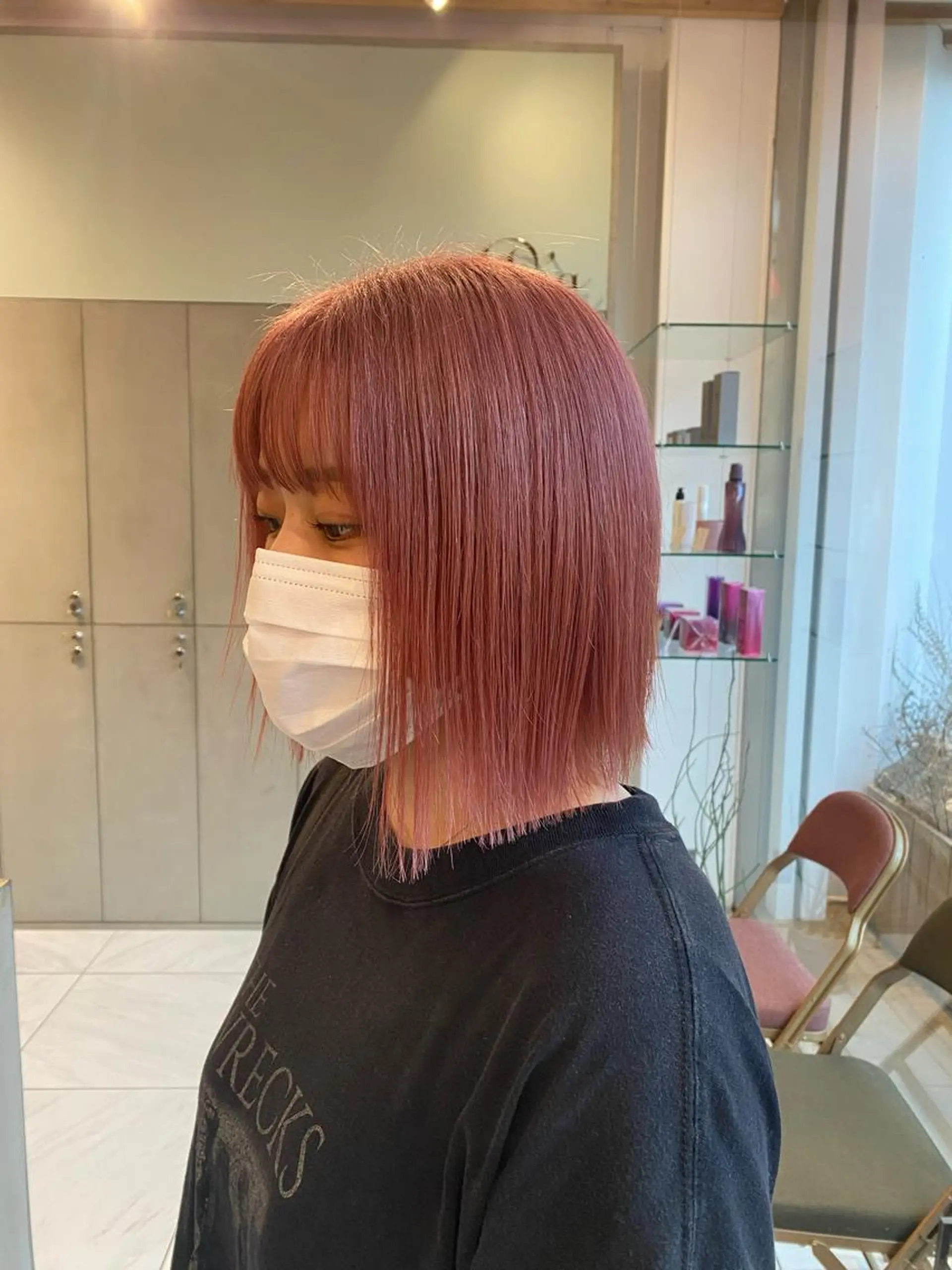 ミディアム カット ヘアカラー ｱｵﾇﾏﾐﾕ☁️ /ボブ/ハイトーン/のヘアスタイル