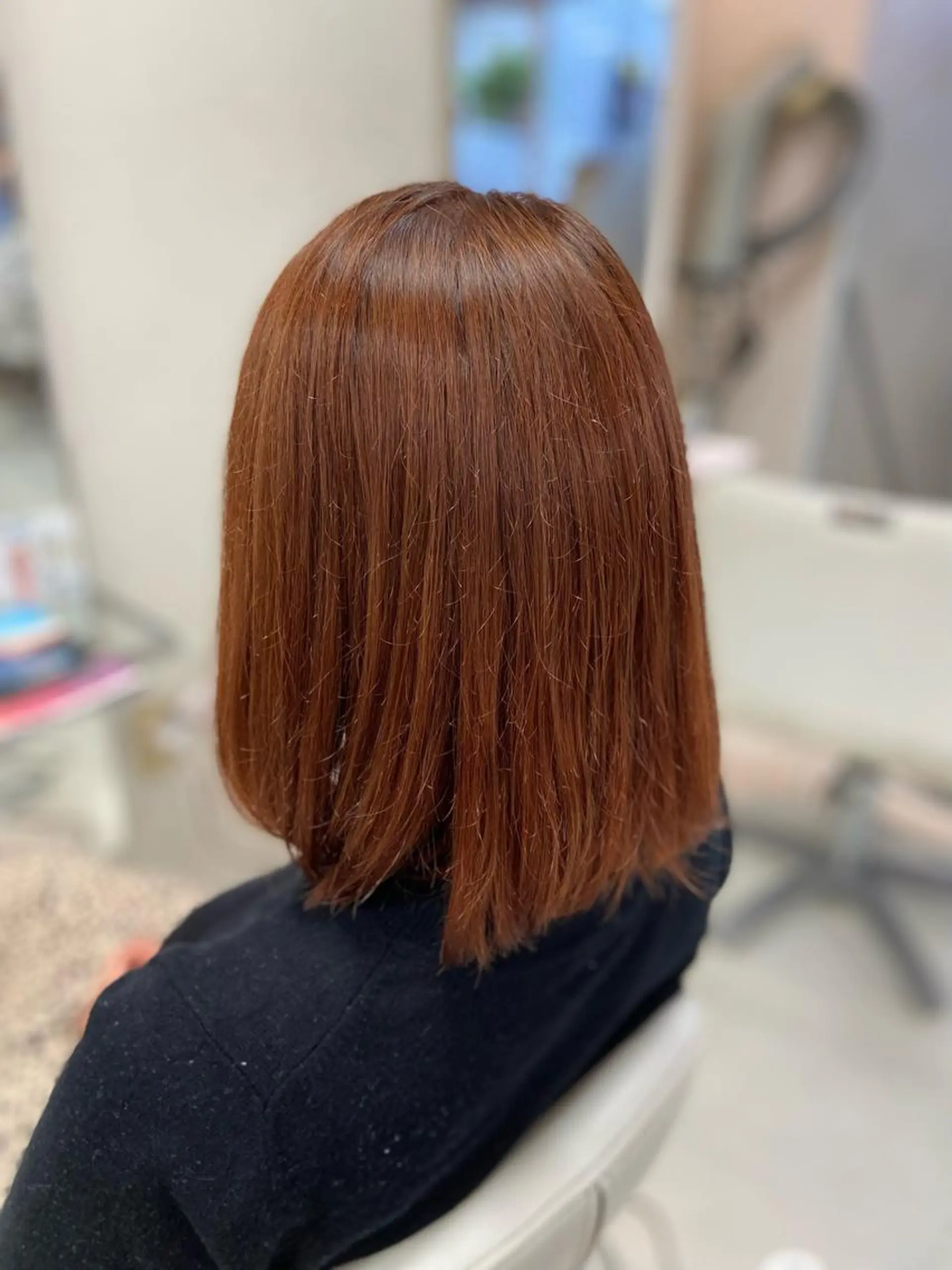 ミディアム カラー オレンジ ヘアカラー トリートメント 菊地 美憂のヘアスタイル