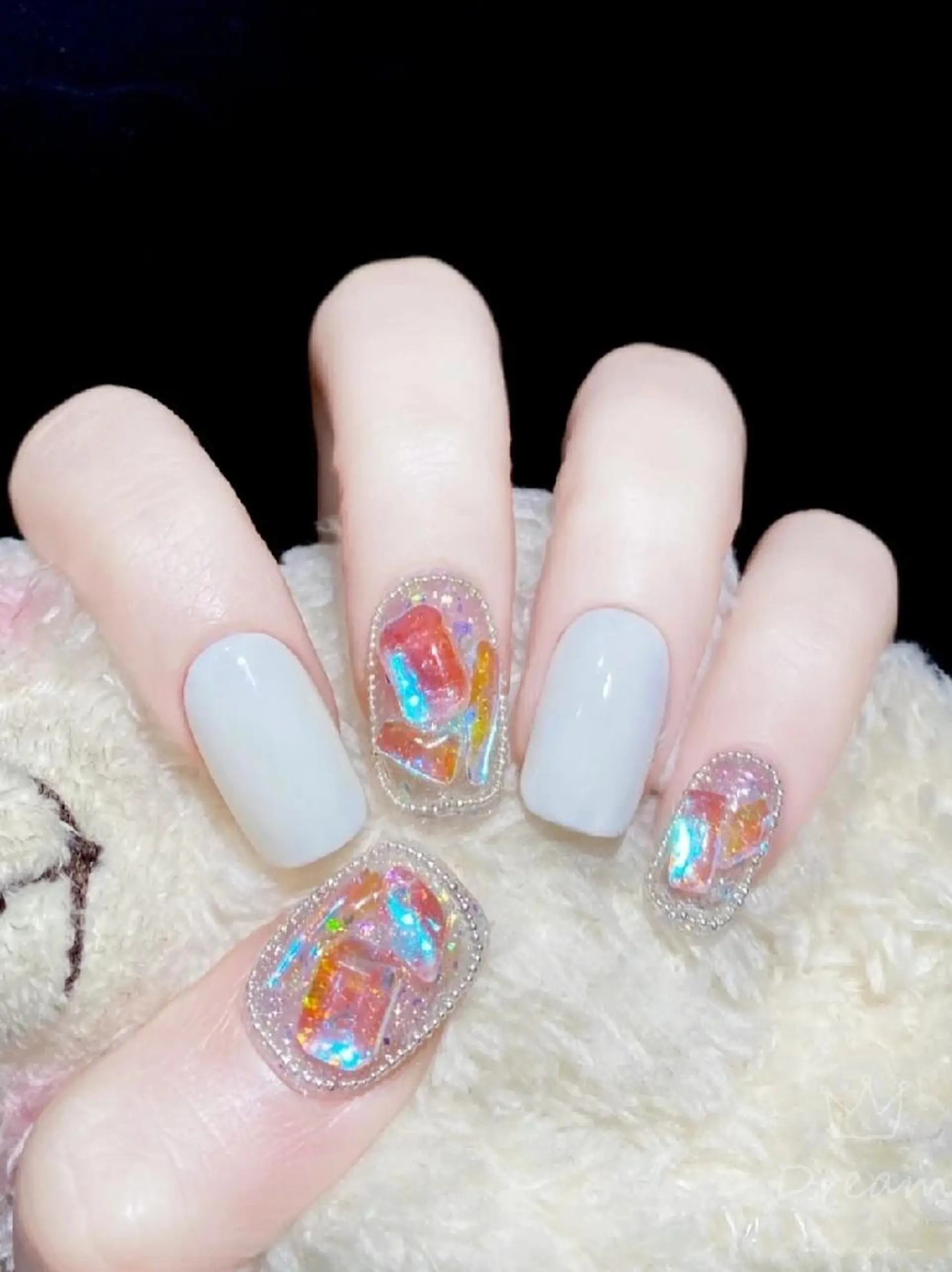 ネイル ハンドネイル ネイリストゆか💅 長さだし、深爪矯正のネイルデザイン