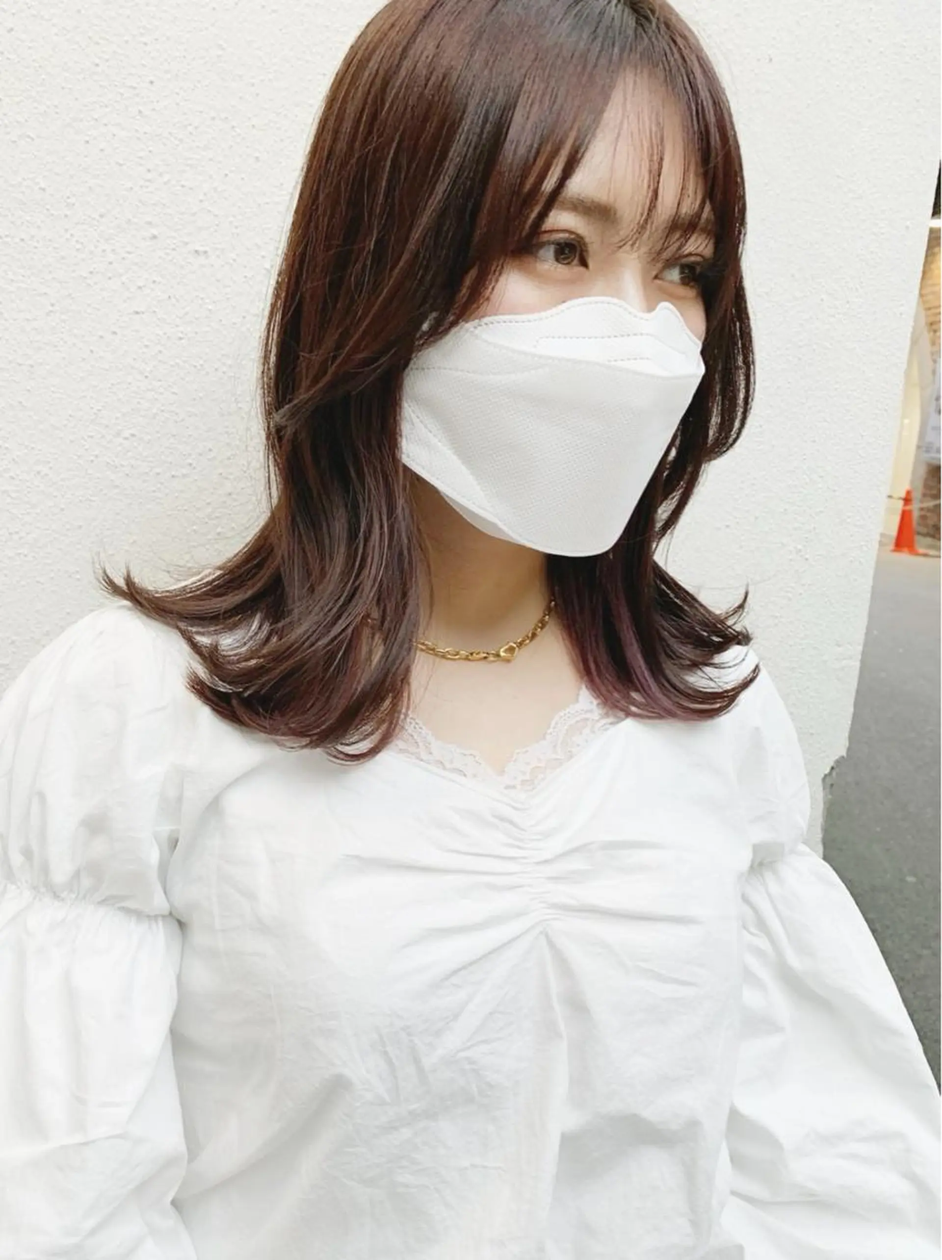 ミディアム カラー 顔周りカット 韓国風ヘア 樫原裕二 /柔らかいカラーのヘアスタイル