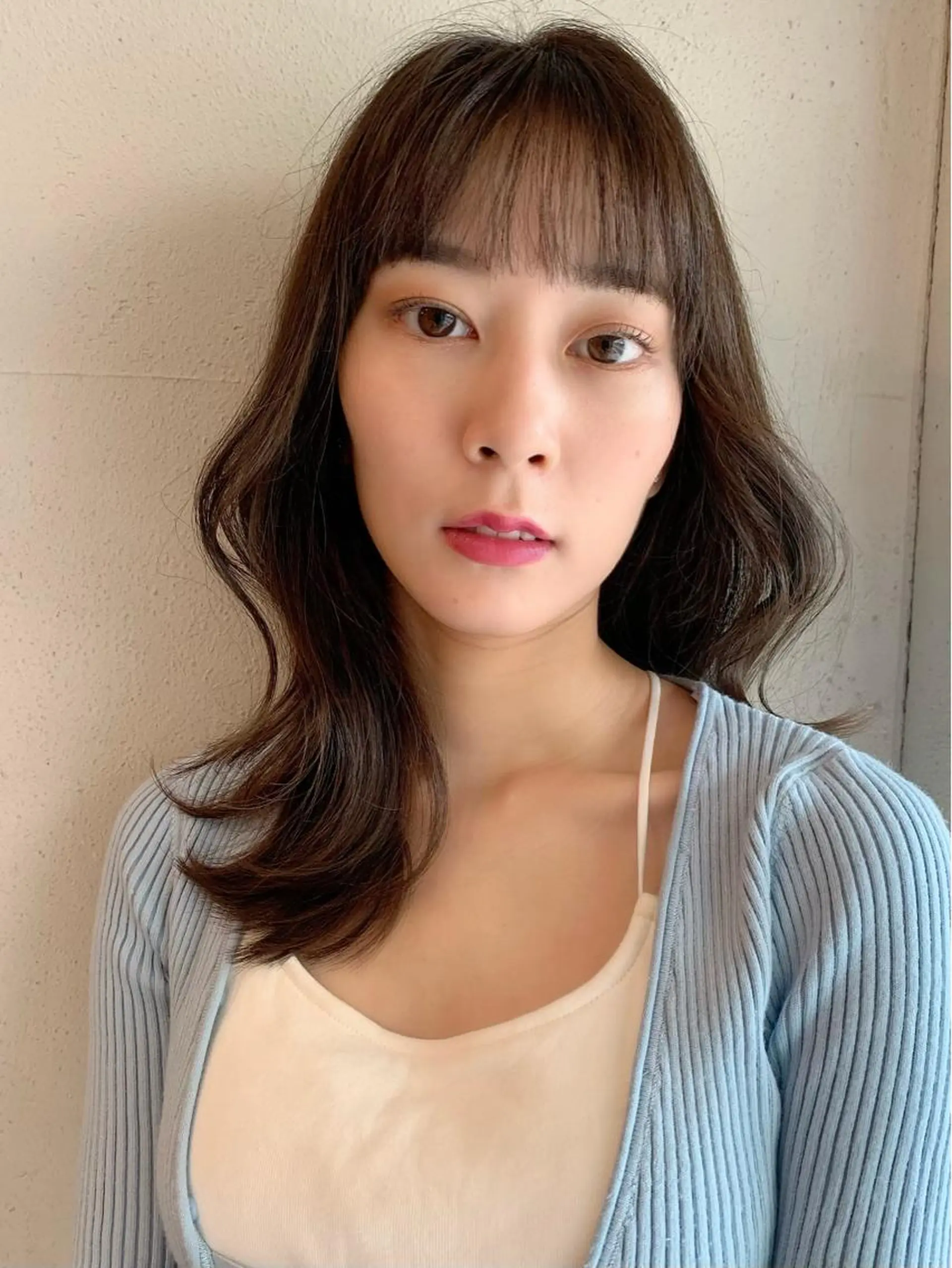 ミディアム カラー カット ヘアカラー トリートメント ヘッドスパ 透明感/オリーブ/ グレージュ/YUKAのヘアスタイル