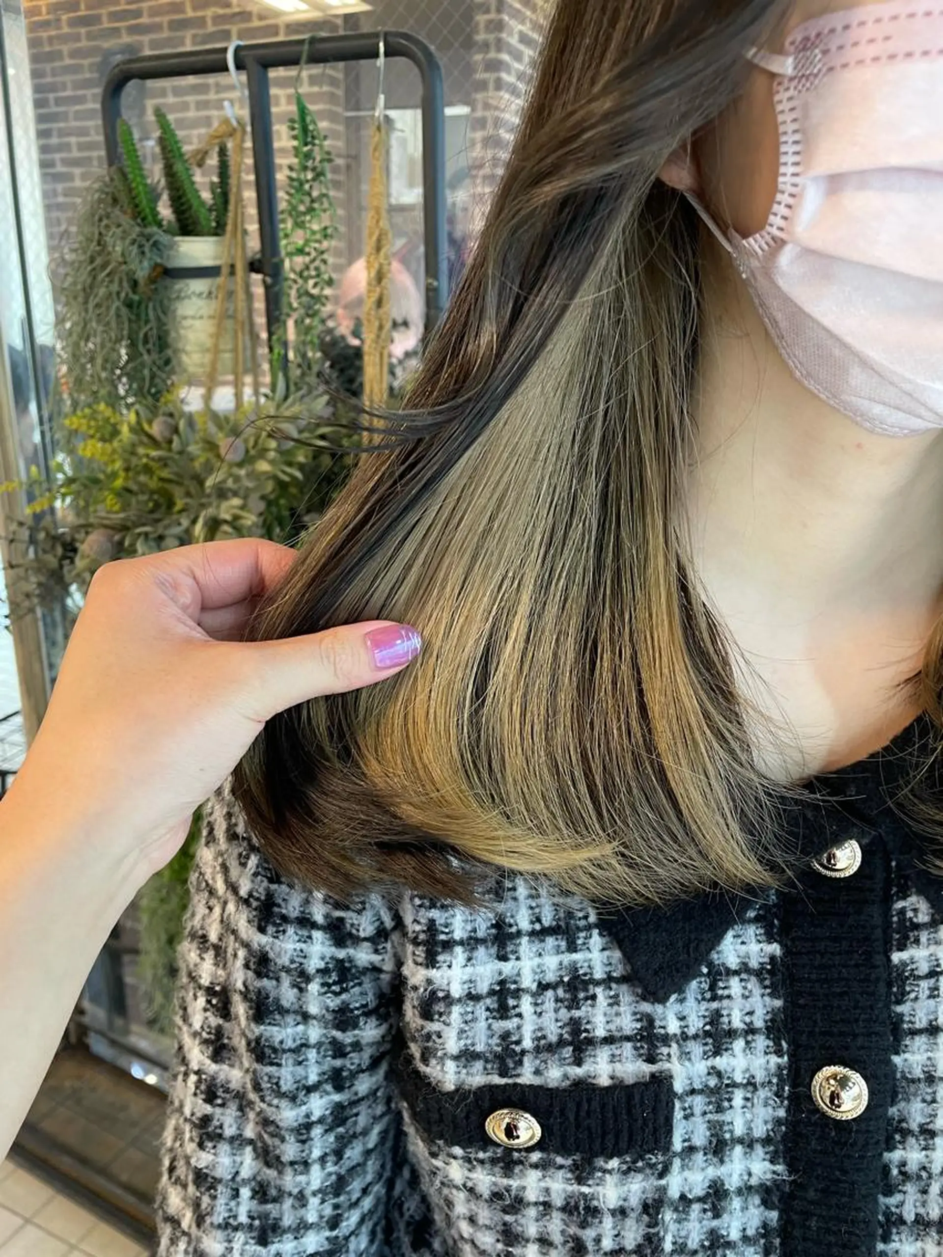 セミロング カラー ハイトーンカラー インナーカラー 学生 ヘアカラー メンズ/艶髪/カラー サクラ🌸のヘアスタイル