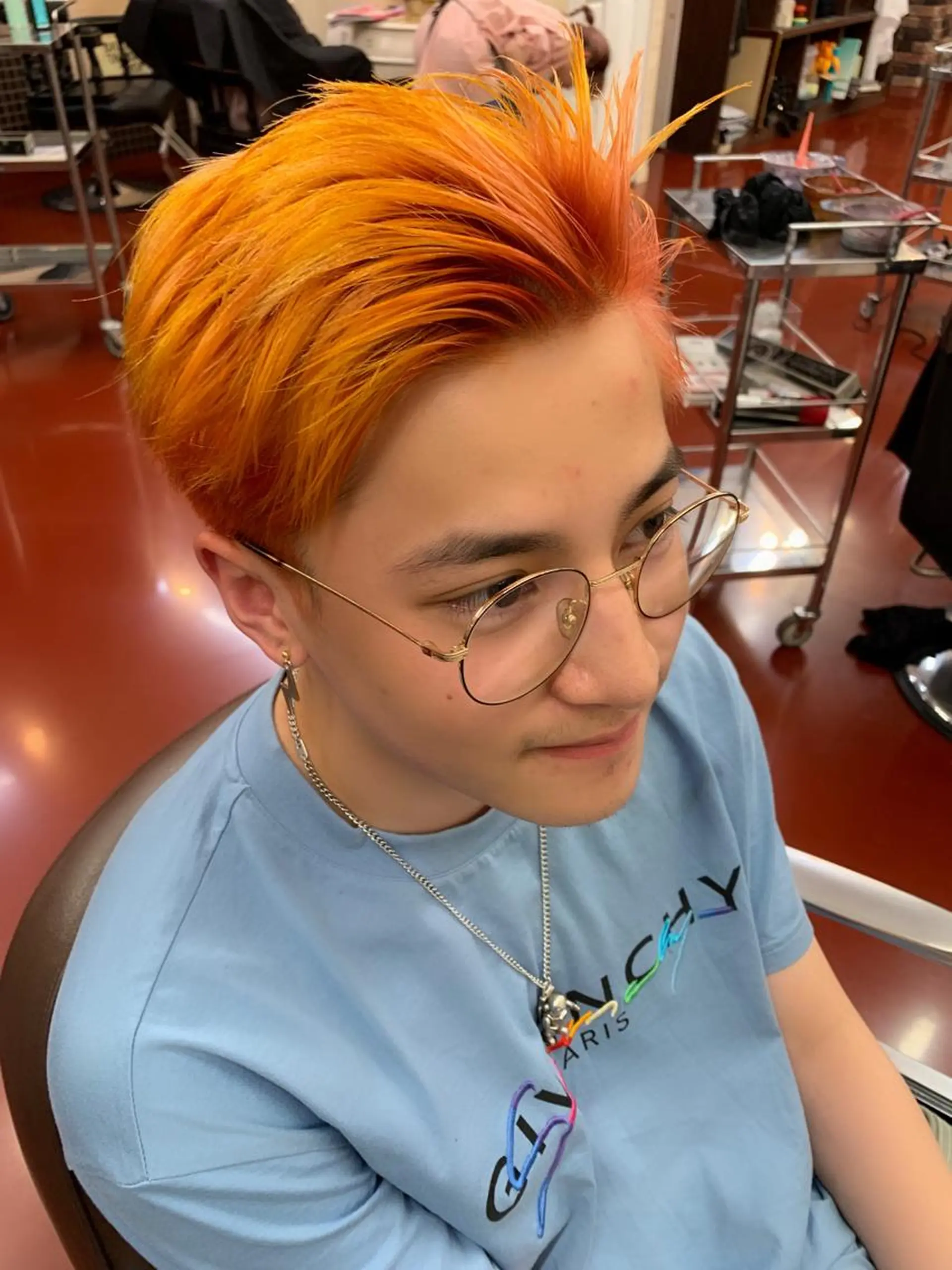 ショート カラー メンズ ピンクベージュ/新潟 万代/高橋桃葉🍑のヘアスタイル