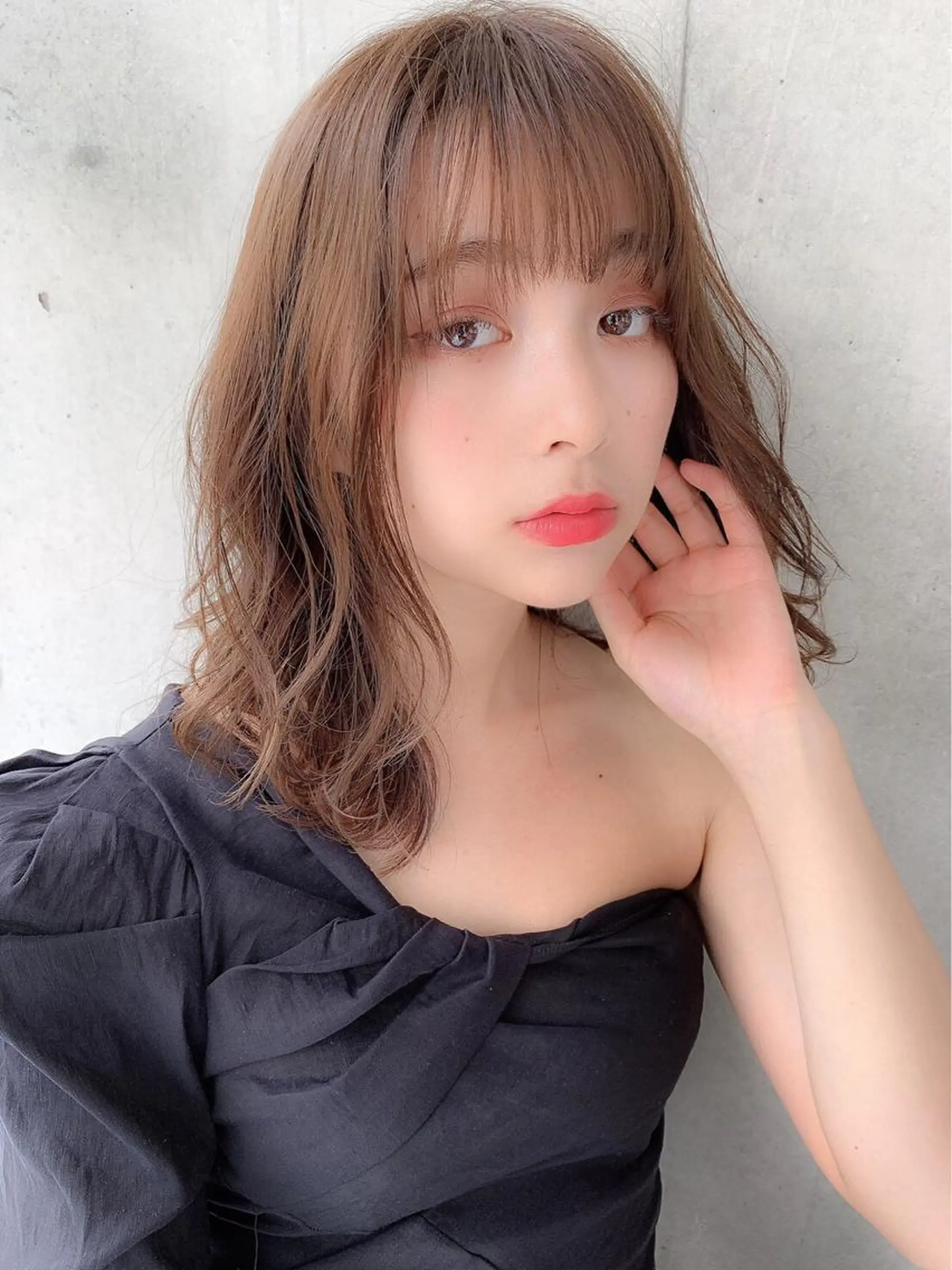 ミディアム パーマ ヘアアレンジ 💖うる艶カラー💖 モデル募集💖のヘアスタイル