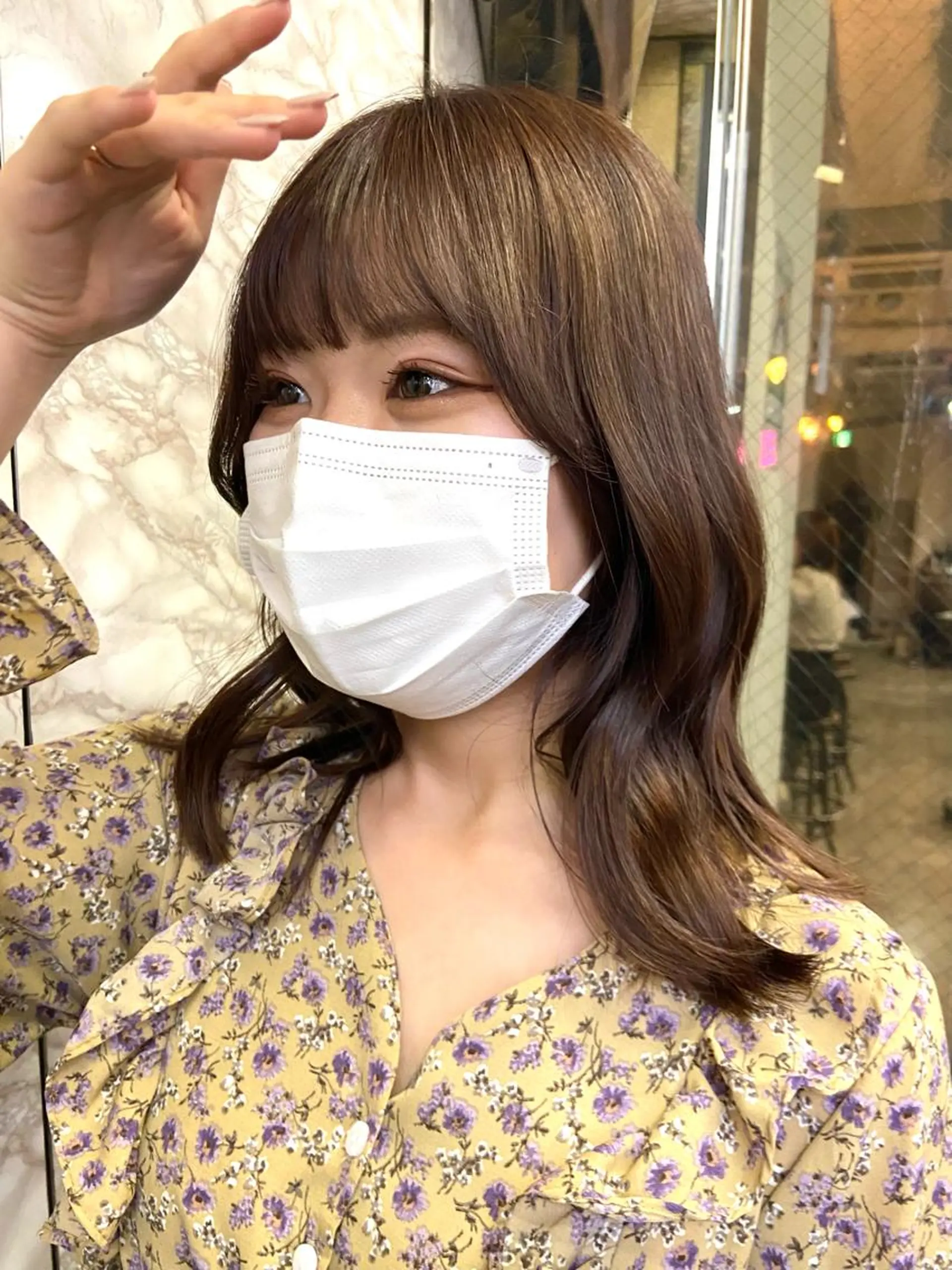 セミロング 地毛風艶カラー🌿 喜多夏海のヘアスタイル