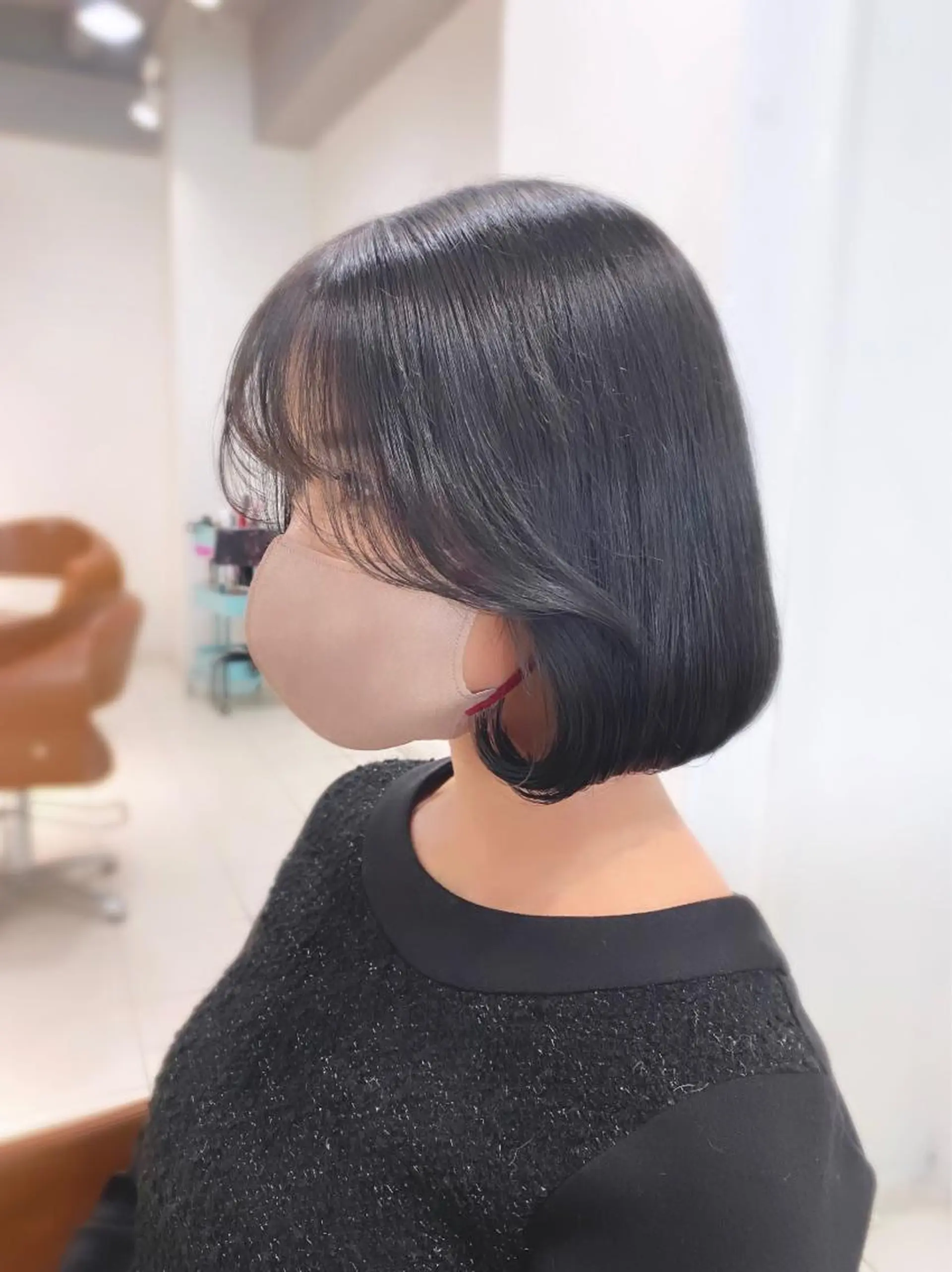 ショート ボブ タンバルモリ 韓国風ヘア カット トリートメント YUZU🎀顔まわり ×レイヤーカットのヘアスタイル