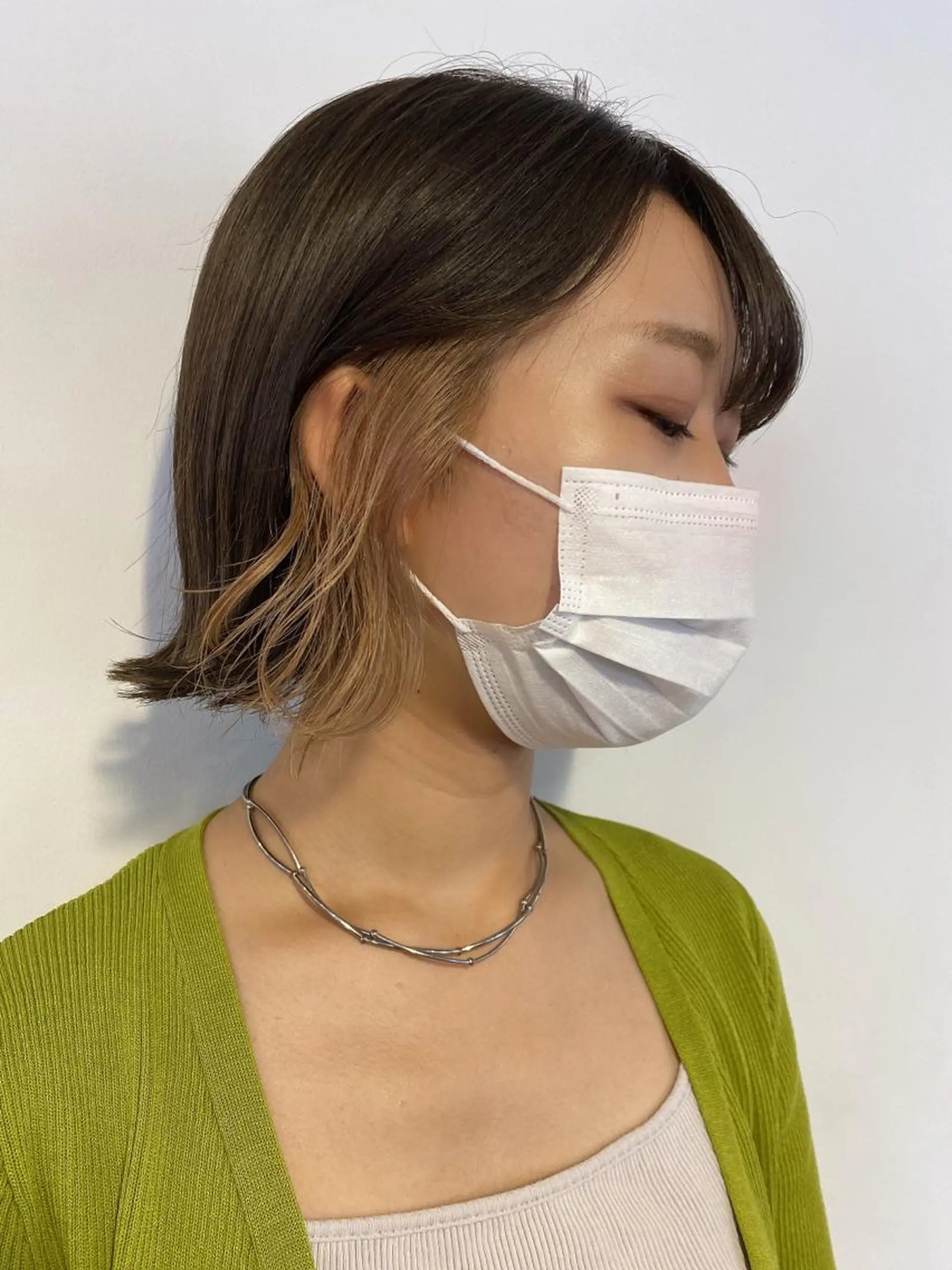 ショート カラー ヘアアレンジ ヘアカラー 切りっぱなしボブ/ デザインカラー店長のヘアスタイル