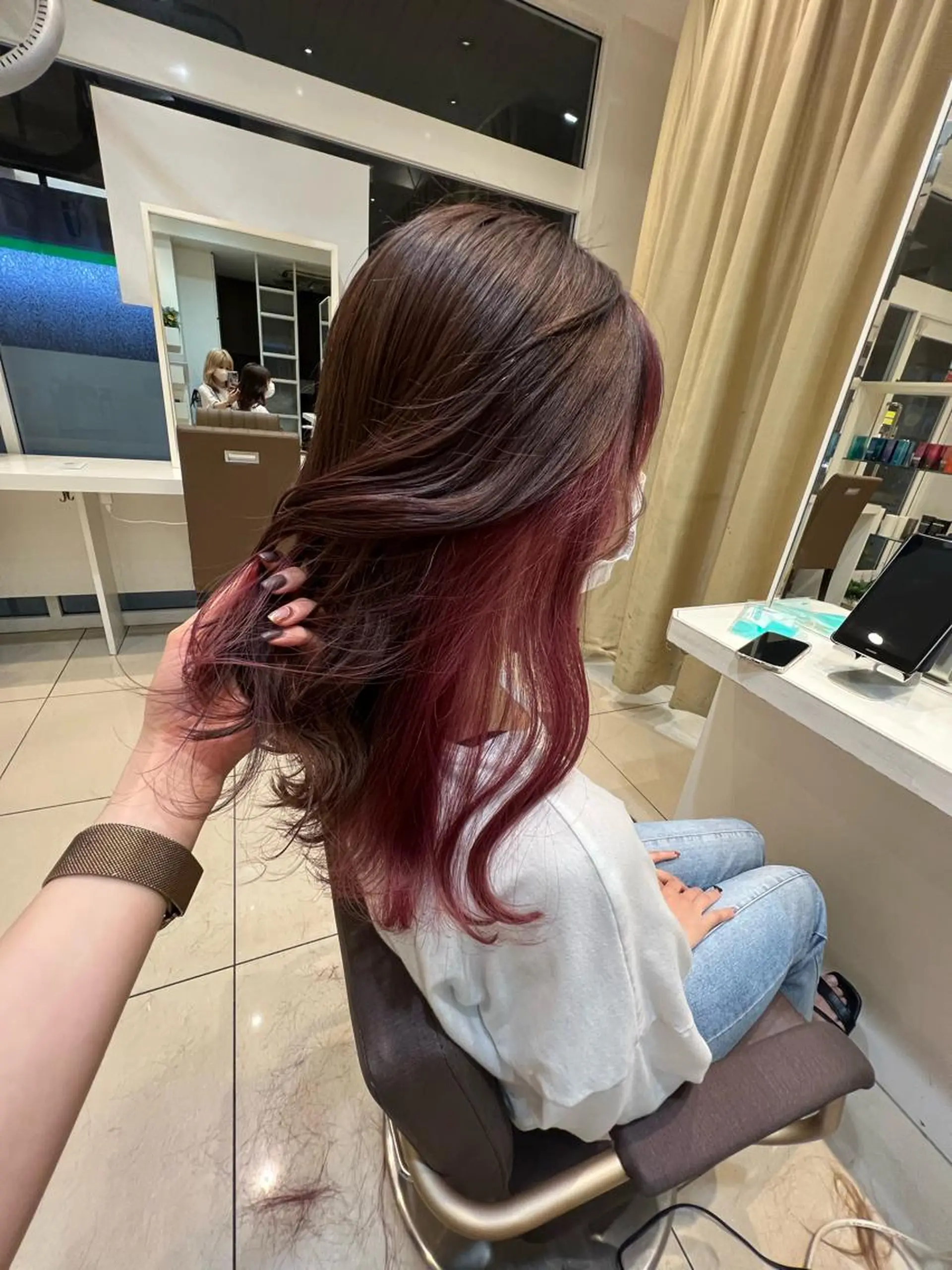 セミロング カラー はだゆうき @hadadan08のヘアスタイル