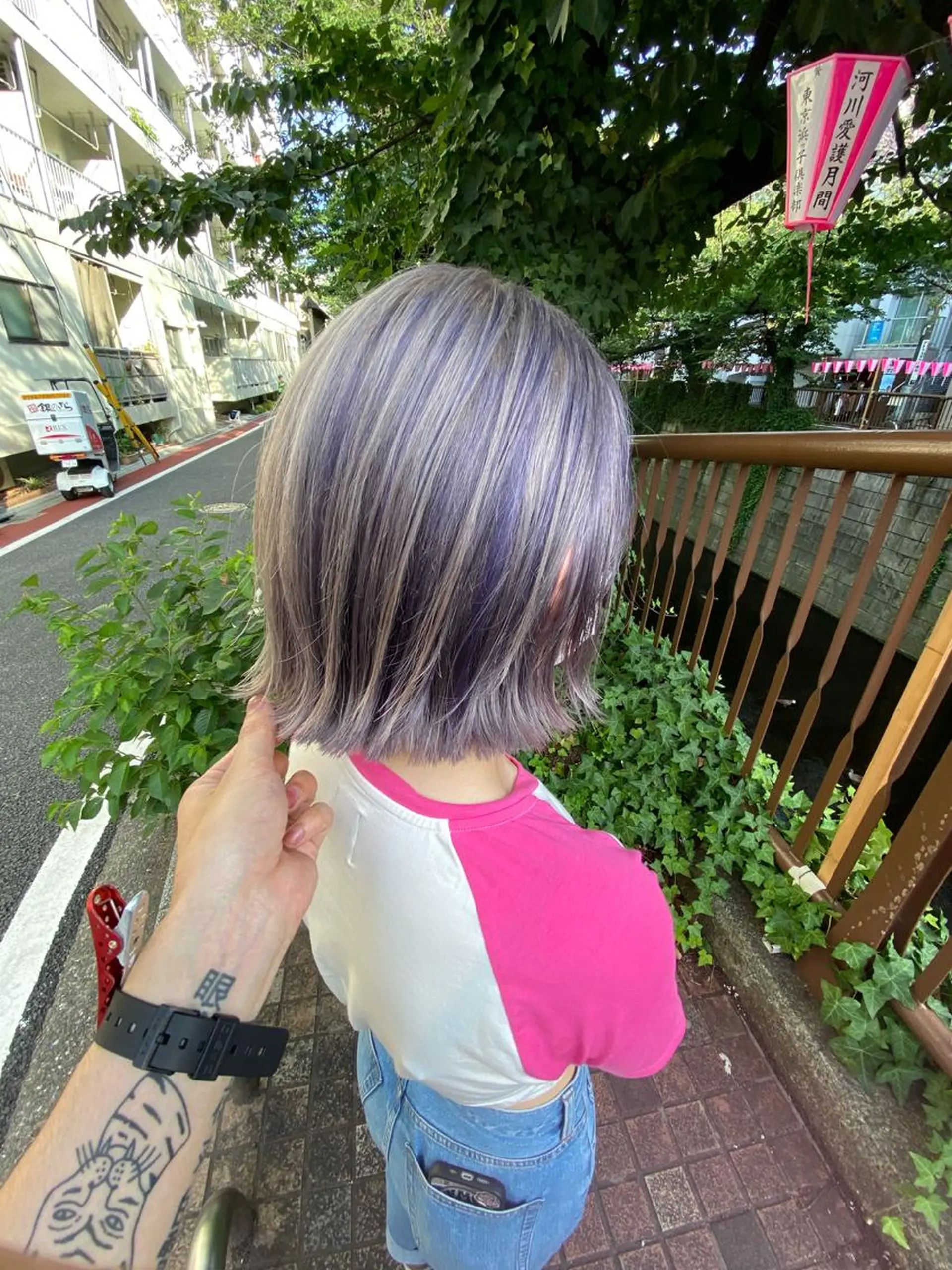 ショート カラー ブリーチ デザインカラー LATTE  渋谷所属・♡レイヤーカット れお♡のヘアスタイル