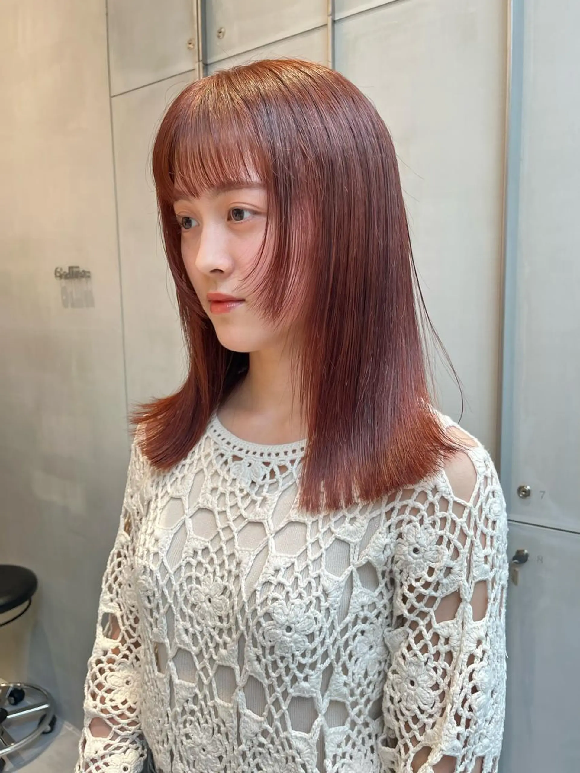 ミディアム カラー オレンジ カット トリートメント minami🪷 暖色カラーのヘアスタイル