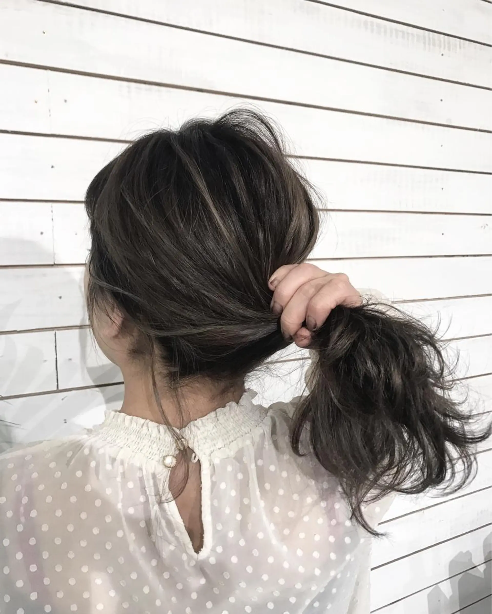 セミロング カラー グレージュ ハイライトカラー ハイライト BANK'S hair所属・💐ケラチン 髪質改善寺坂雄飛💐のヘアスタイル