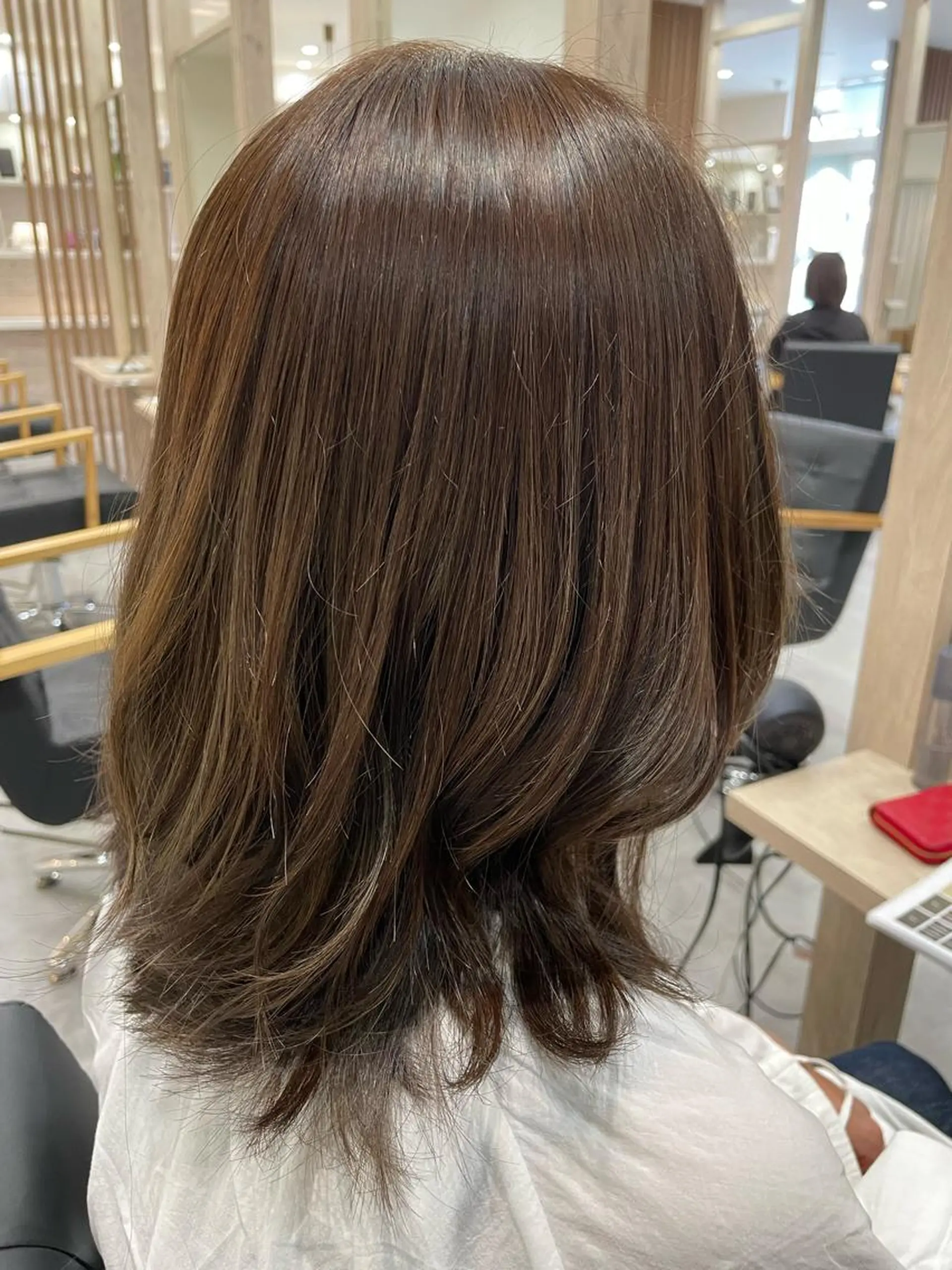 ミディアム ハイライト ヘアカラー 永田 まどかのヘアスタイル