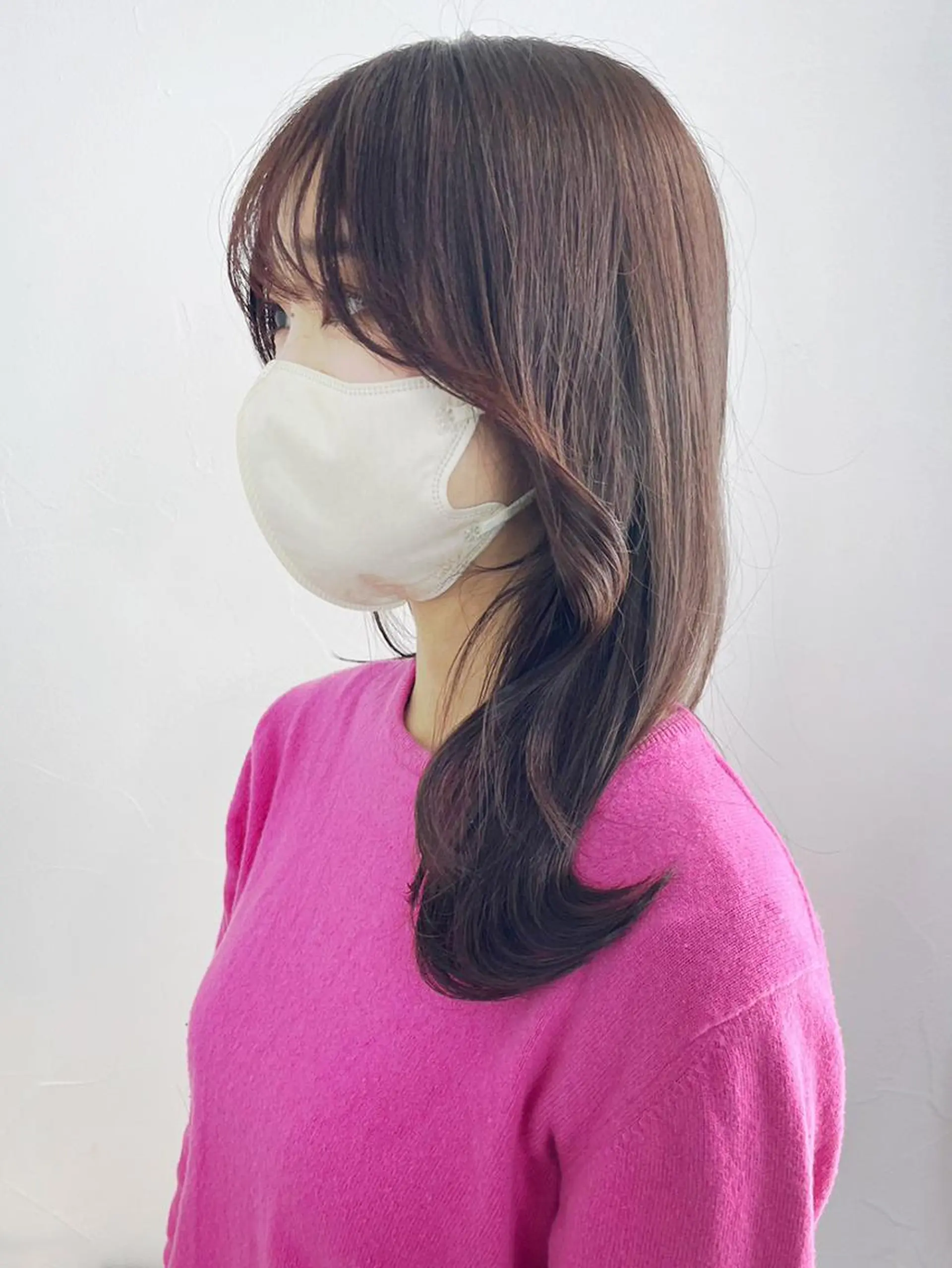 ミディアム カラー パーマ ヘアアレンジ ブラウンカラー ピンクカラー ピンクブラウン カット ヘアカラー トリートメント ITbyALBUM 中野店のヘアスタイル