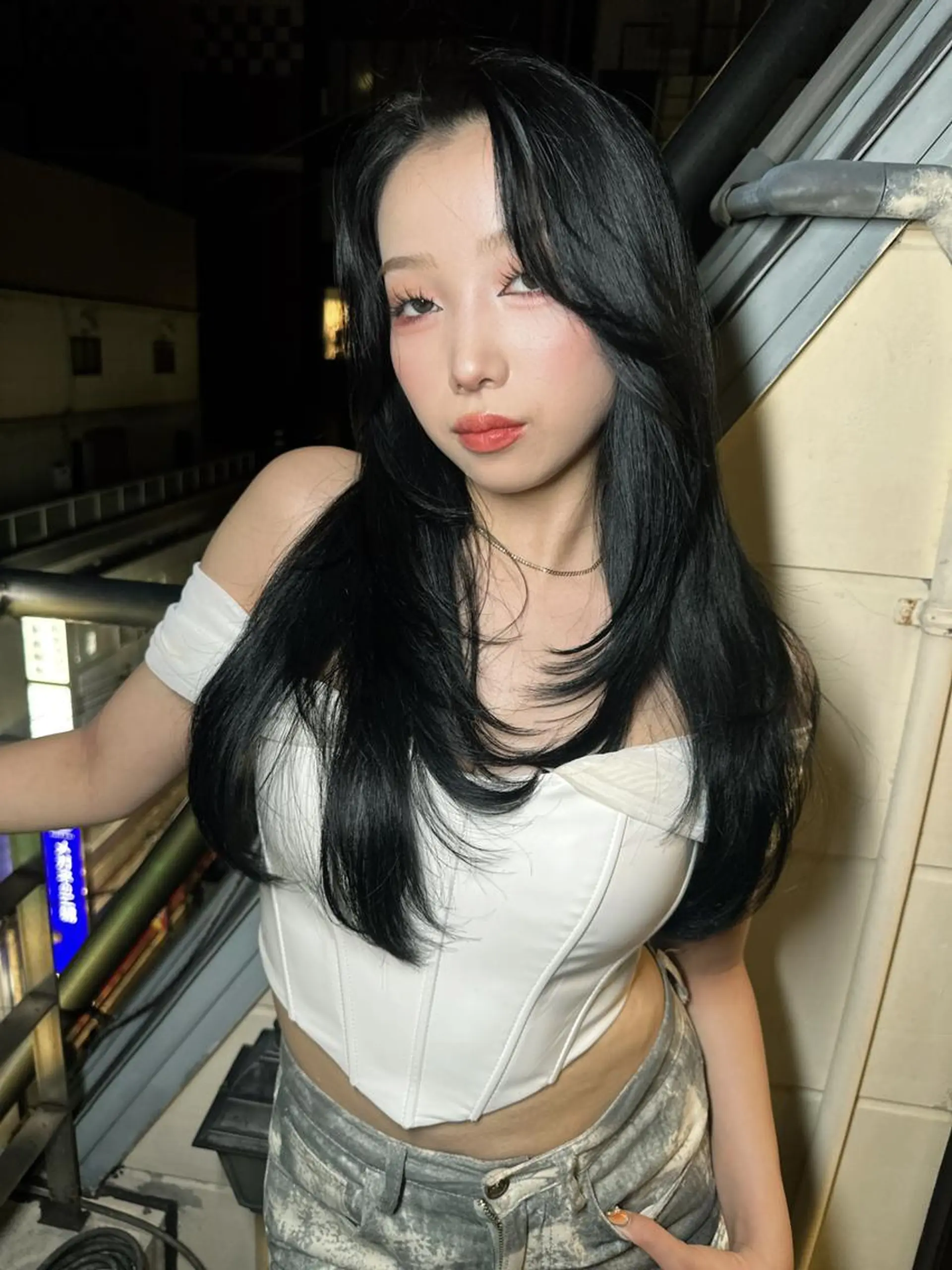 ロング カラー 髪質改善 レイヤーカット トリートメント ワンホンヘア ワンホンヘア ケラチン/Kaitoのヘアスタイル