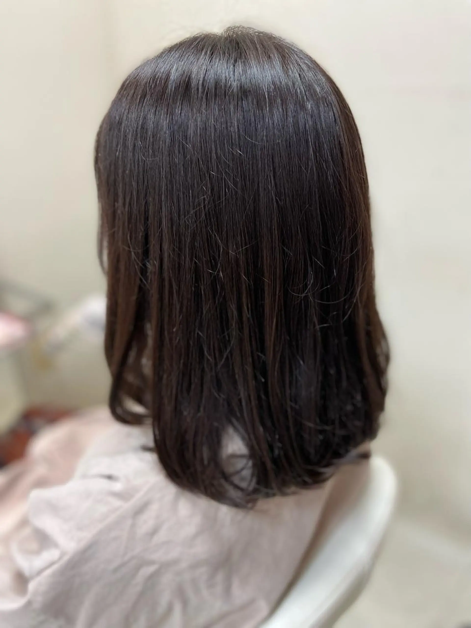 ミディアム カラー 黒髪 ナチュラルブラック 菊地 美憂のヘアスタイル