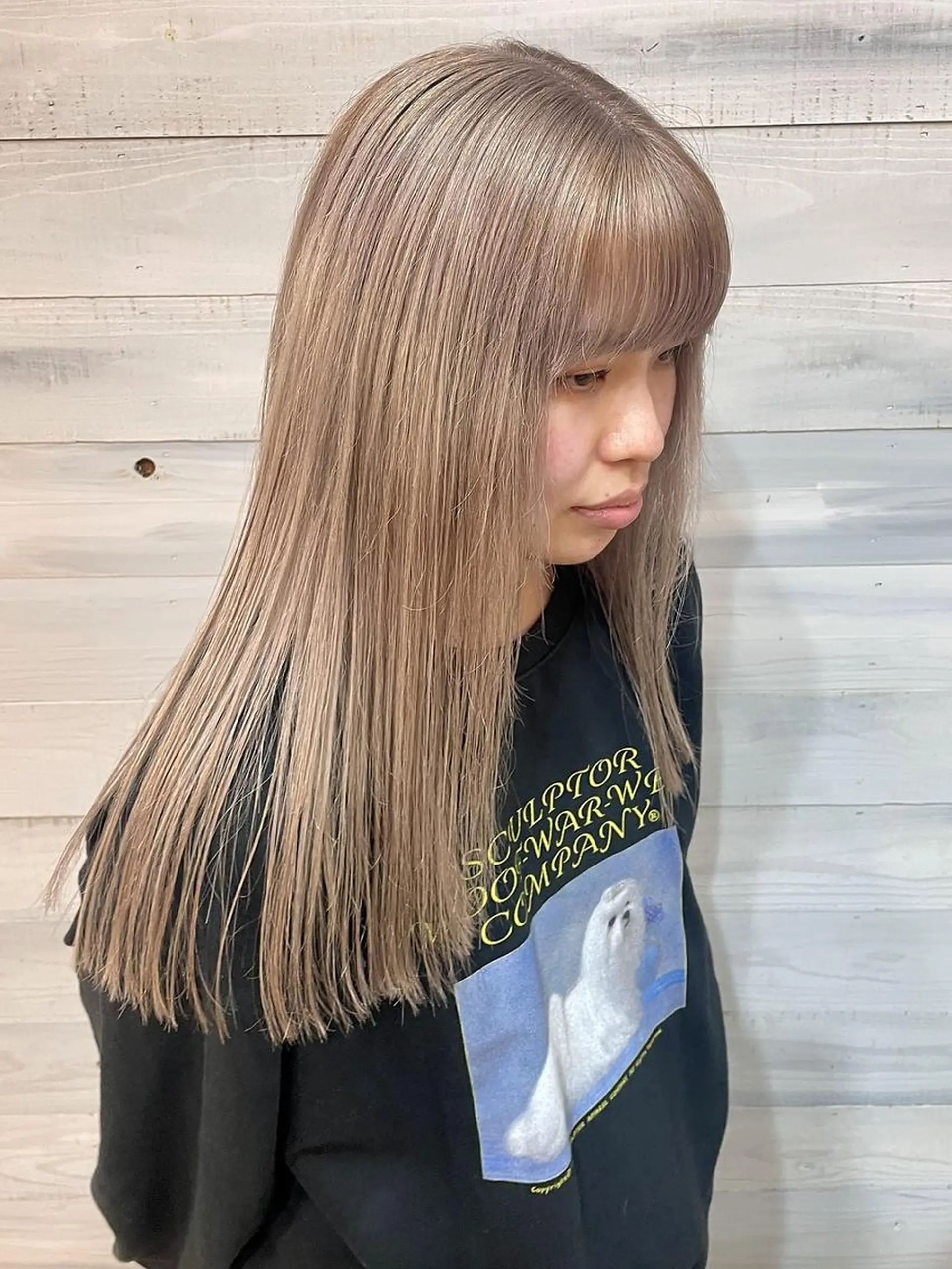 ロング ヘアカラー 松本/艶カラー/ ブリーチ/村岡 彩優のヘアスタイル