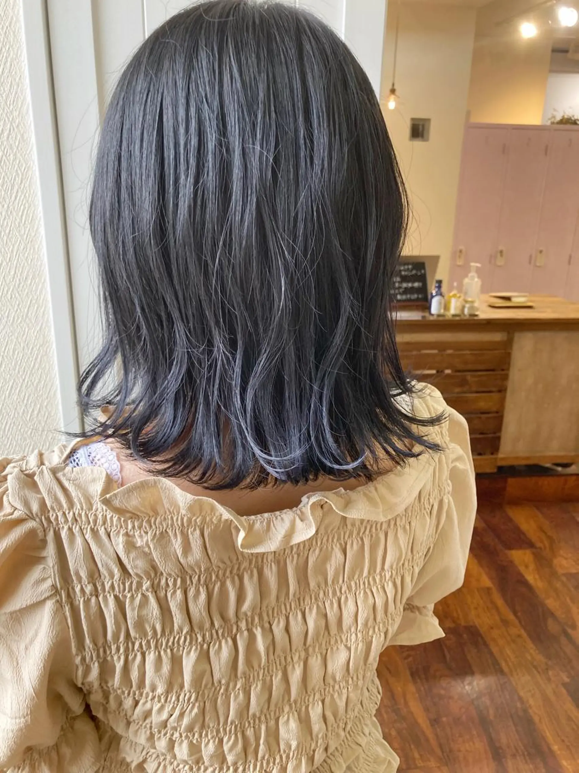 ミディアム カラー ブリーチ ケアブリーチ ヘアセット 小木曽智美 /ボブ/ショートのヘアスタイル