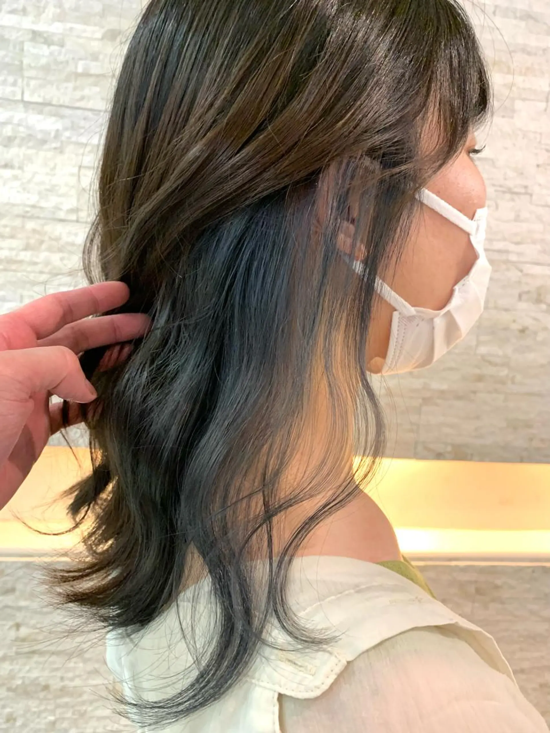 セミロング カラー ヘアアレンジ ネイビーカラー 🔶似合わせセンター パート/ヤス🔶のヘアスタイル