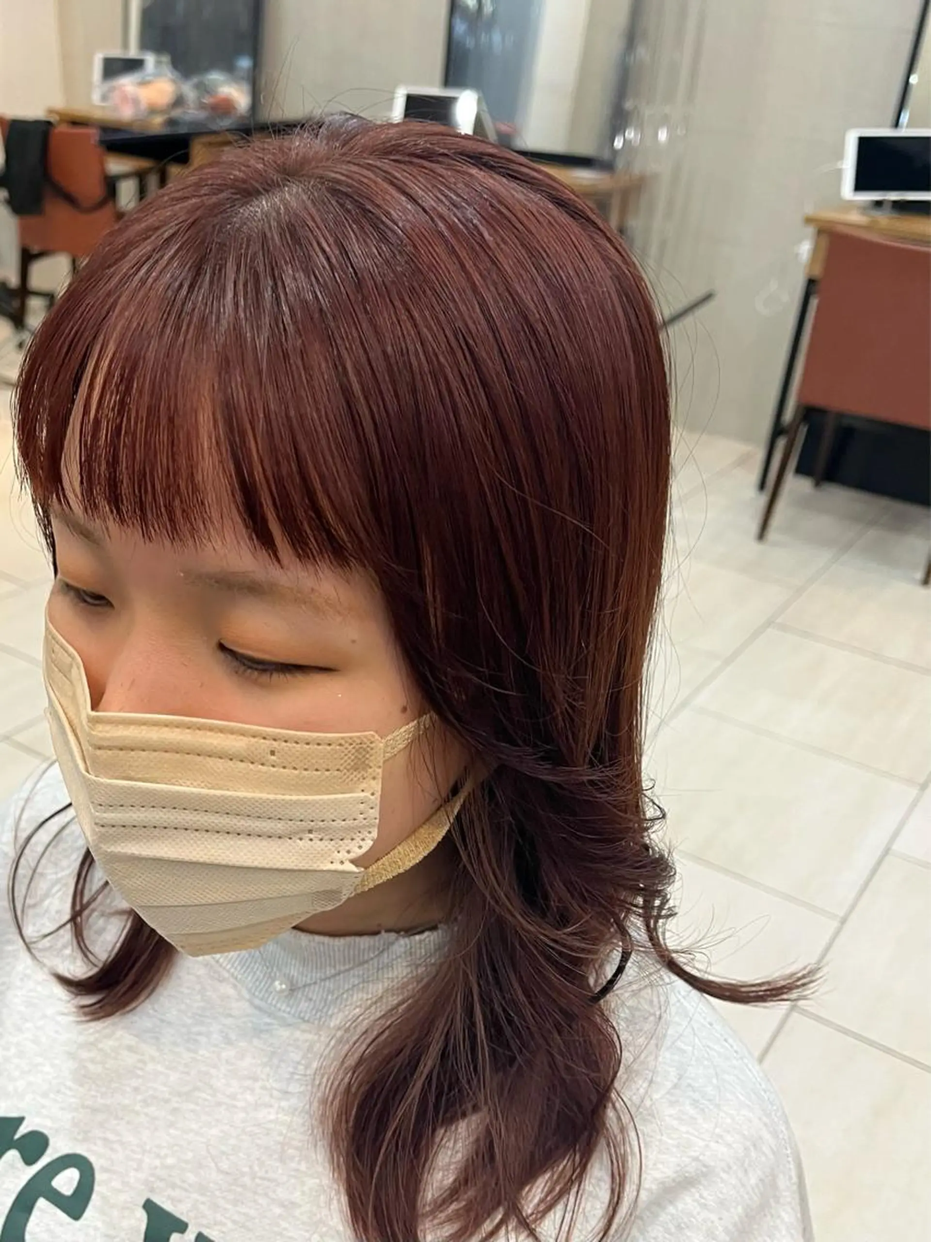 セミロング カラー ヘアアレンジ あやめ【顔まわり/レ イヤー/柔らかカラ】のヘアスタイル