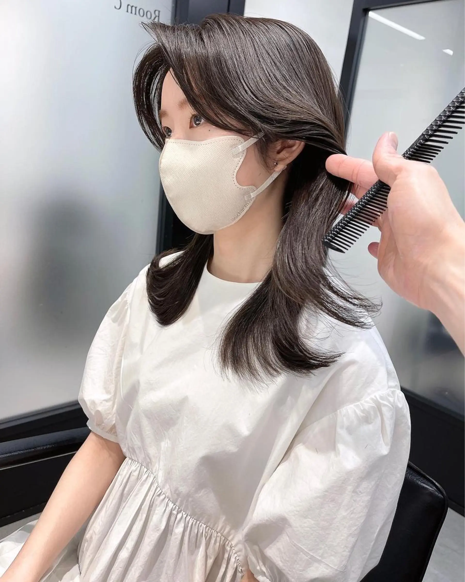 セミロング カット ヘアカラー トリートメント 韓国レイヤーカット 髪質改善▫️水野有真のヘアスタイル