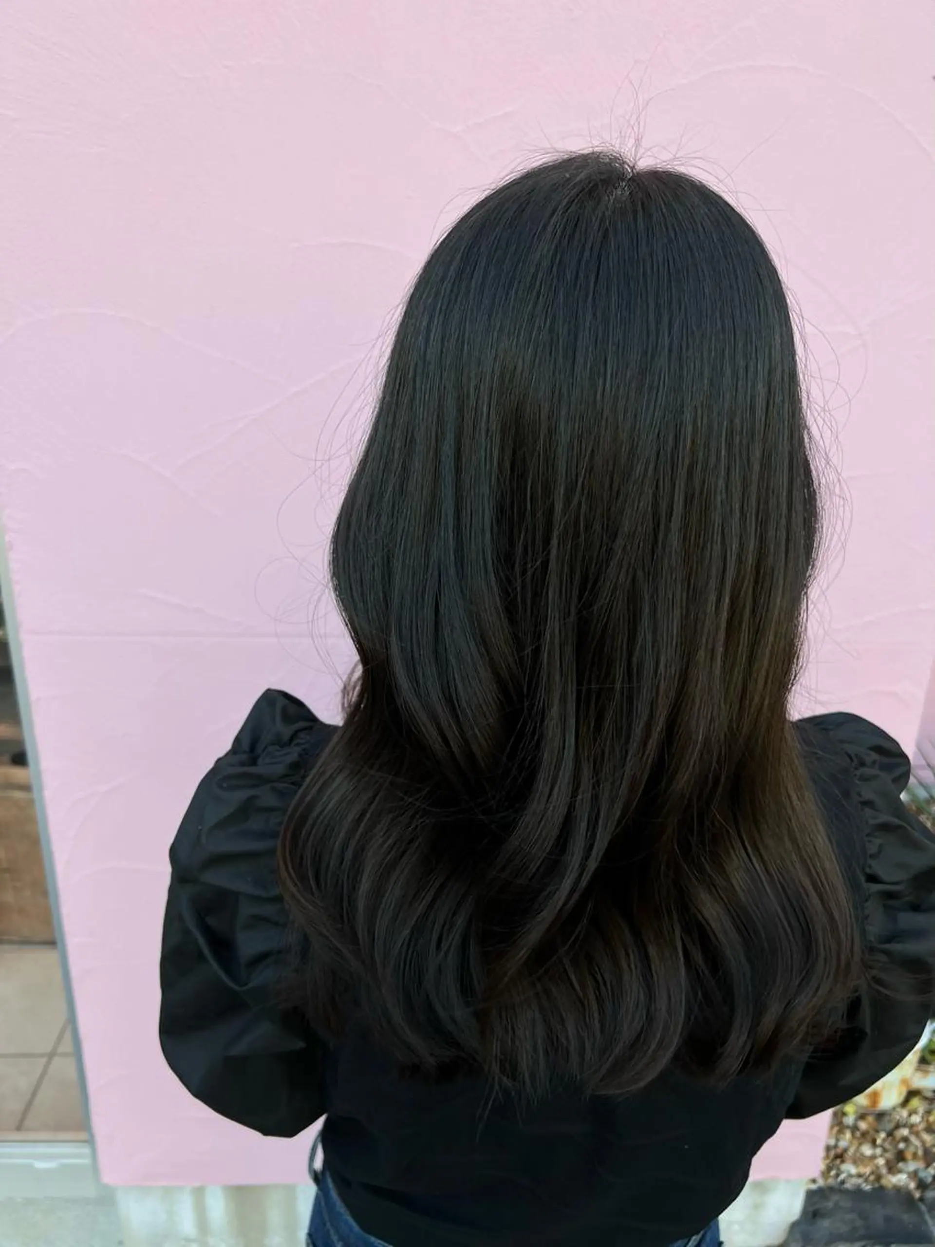 ロング カラー アッシュ 黒髪 ブリーチ ブルーカラー ブルーブラック 🌿寄り添い型美容師 🌿yuiのヘアスタイル