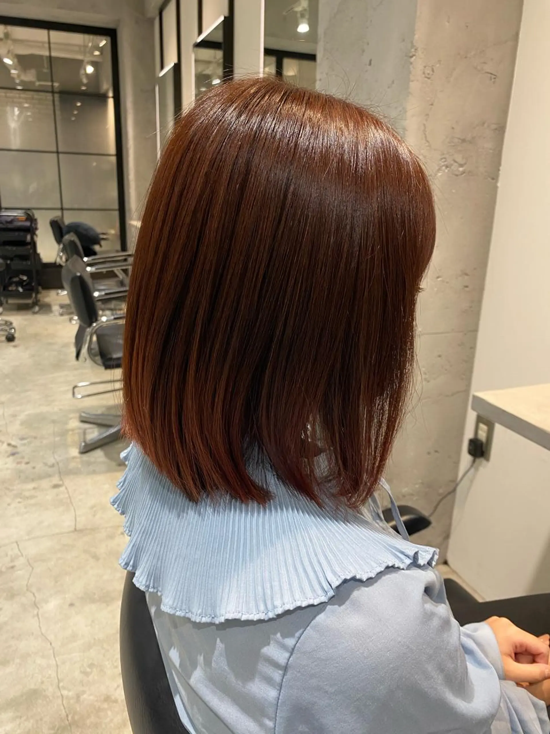 ミディアム カラー ヘアカラー トリートメント 髪質改善/縮毛矯正 レイヤー/松川匠のヘアスタイル