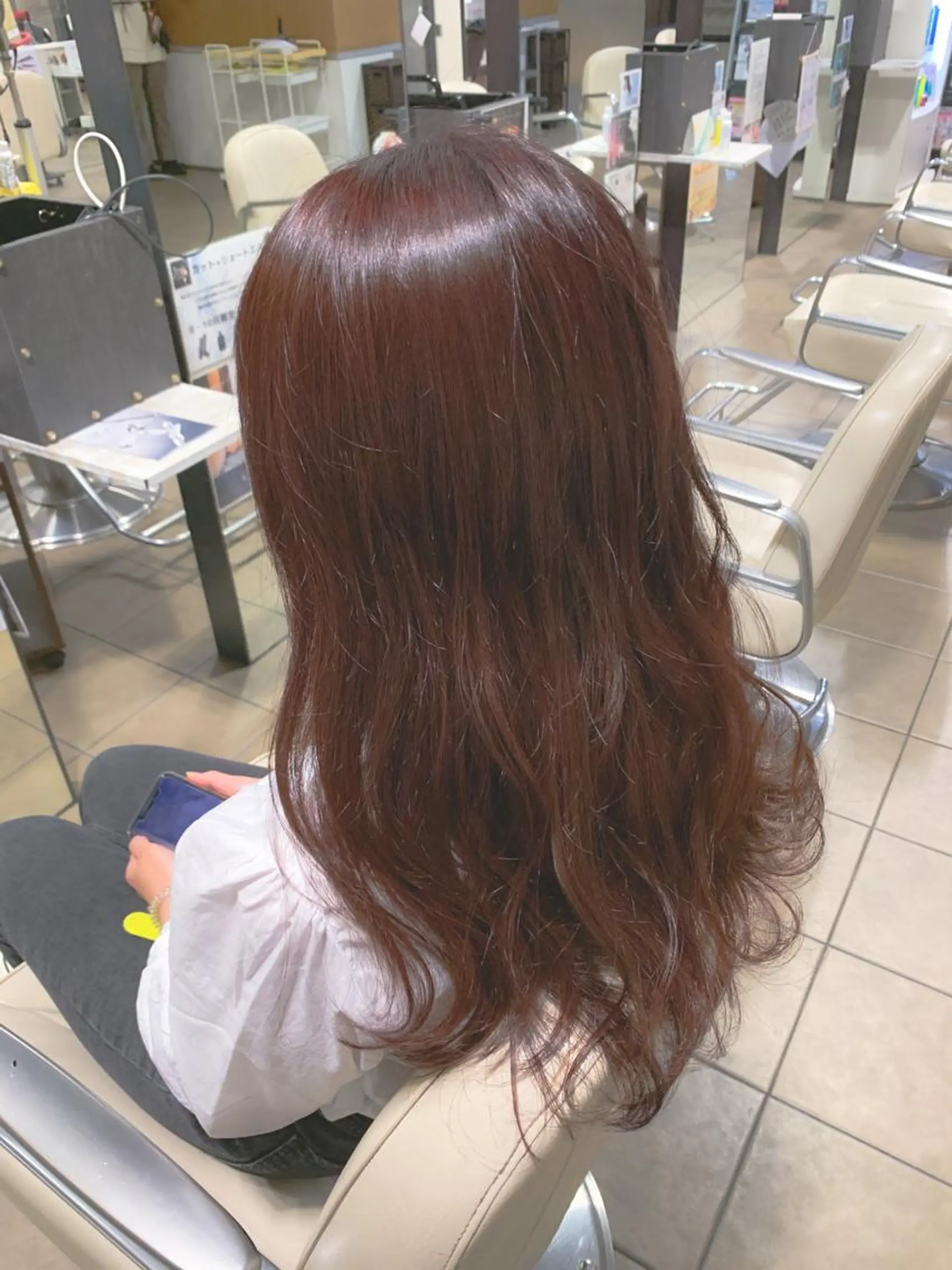 セミロング カラー ブラウンカラー ピンクカラー ピンクブラウン Uni.所属・地毛風ストレート/ 髪質改善/榎本流行のヘアスタイル