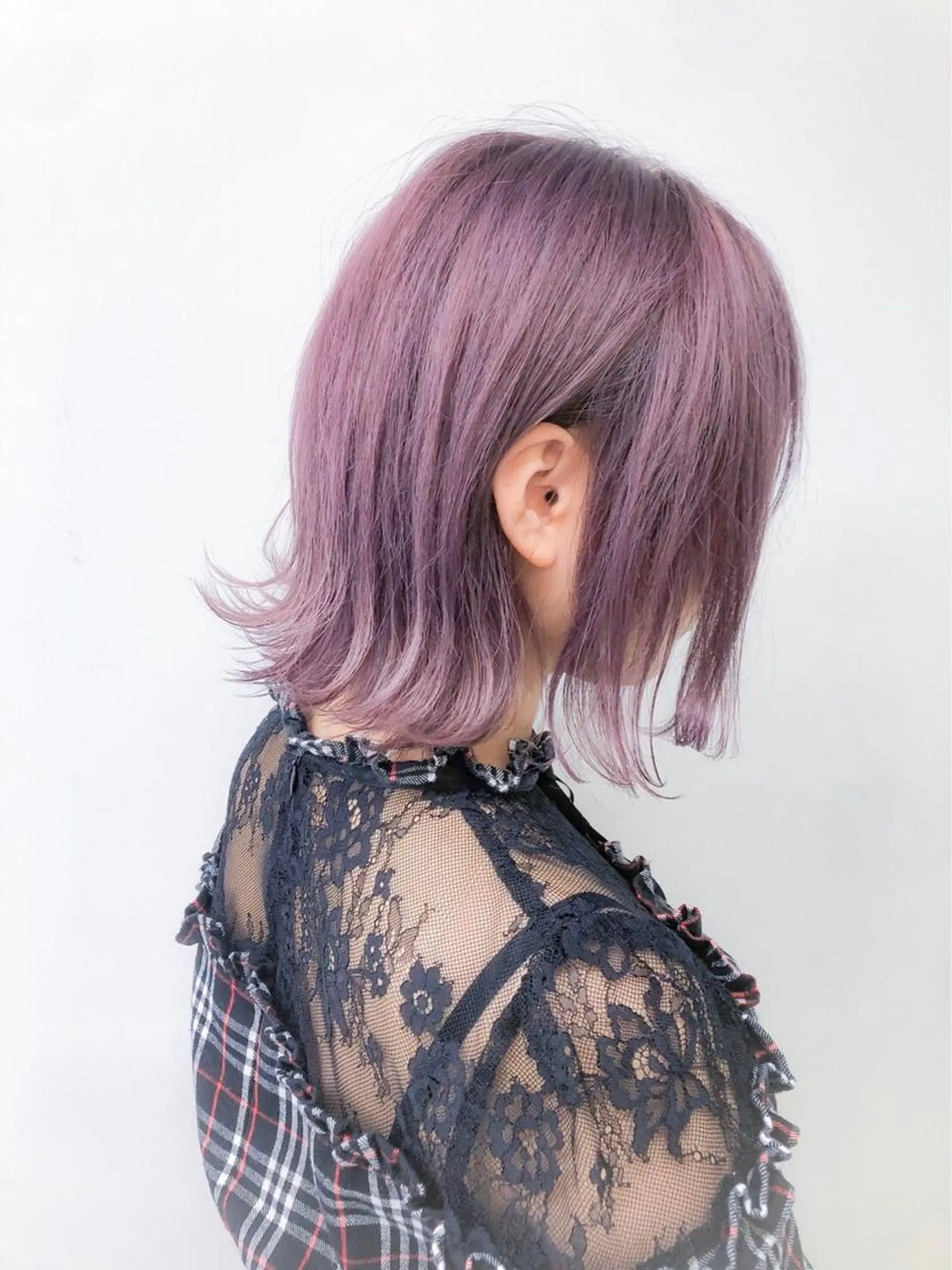 セミロング カラー ラベンダーカラー ラベンダーピンク ピンクカラー ヘアカラー トリートメント ヘアセット 透明感カラー🤍 Kaitoのヘアスタイル