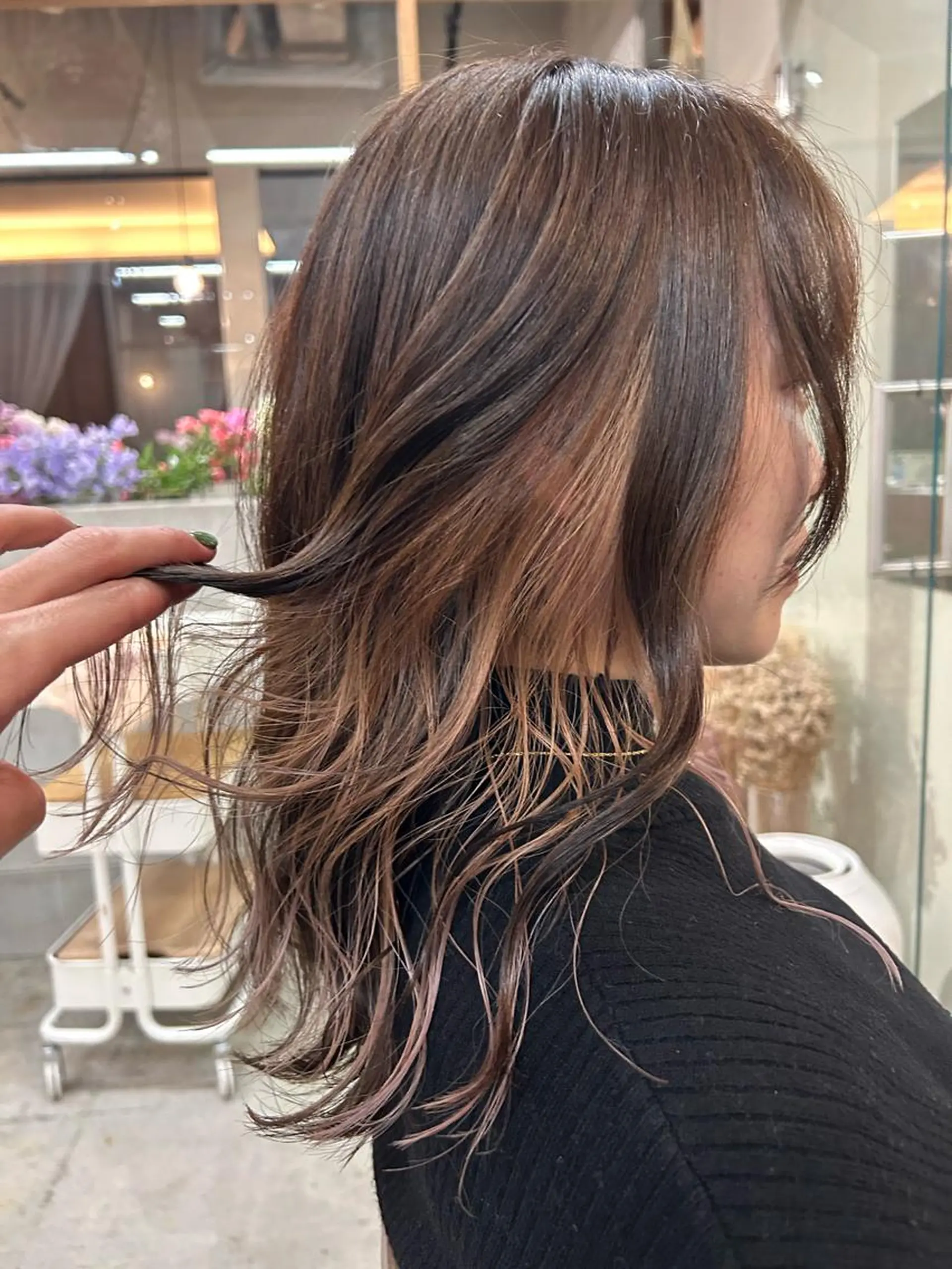 セミロング ヘアカラー トリートメント 名古屋/伏見/花屋 併設/不破新のヘアスタイル