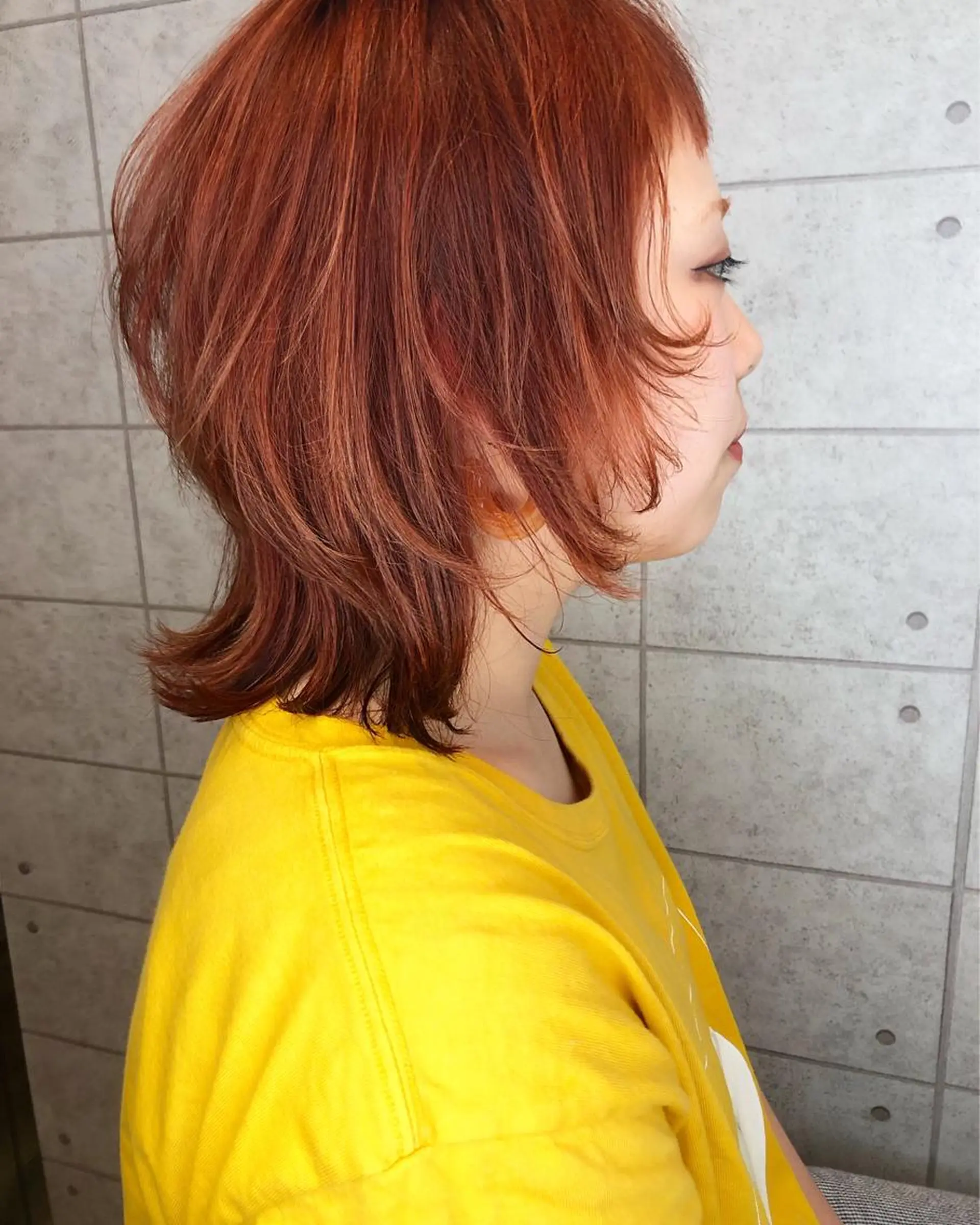 ショート カラー オレンジ 西本 夏美のヘアスタイル