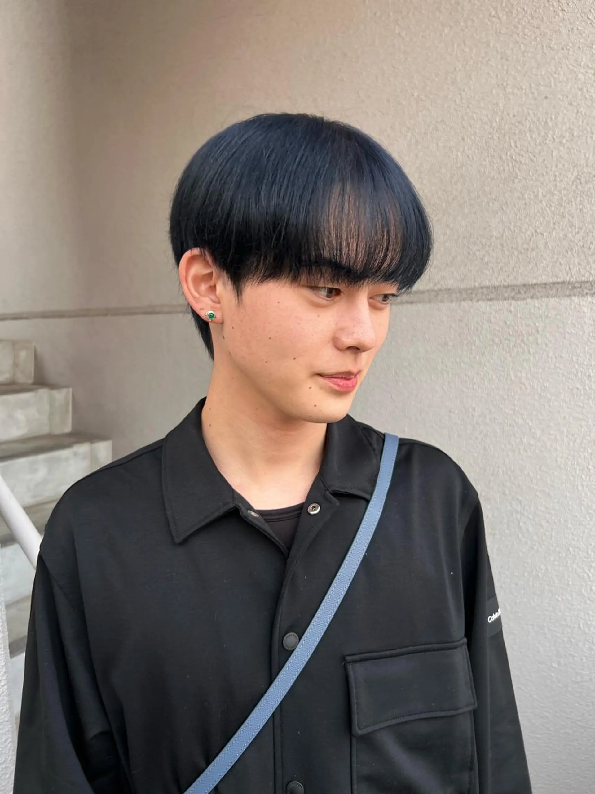 ミディアム カラー メンズ メンズ韓国風 ブルーカラー 韓国風ヘア 柳澤 和也のヘアスタイル