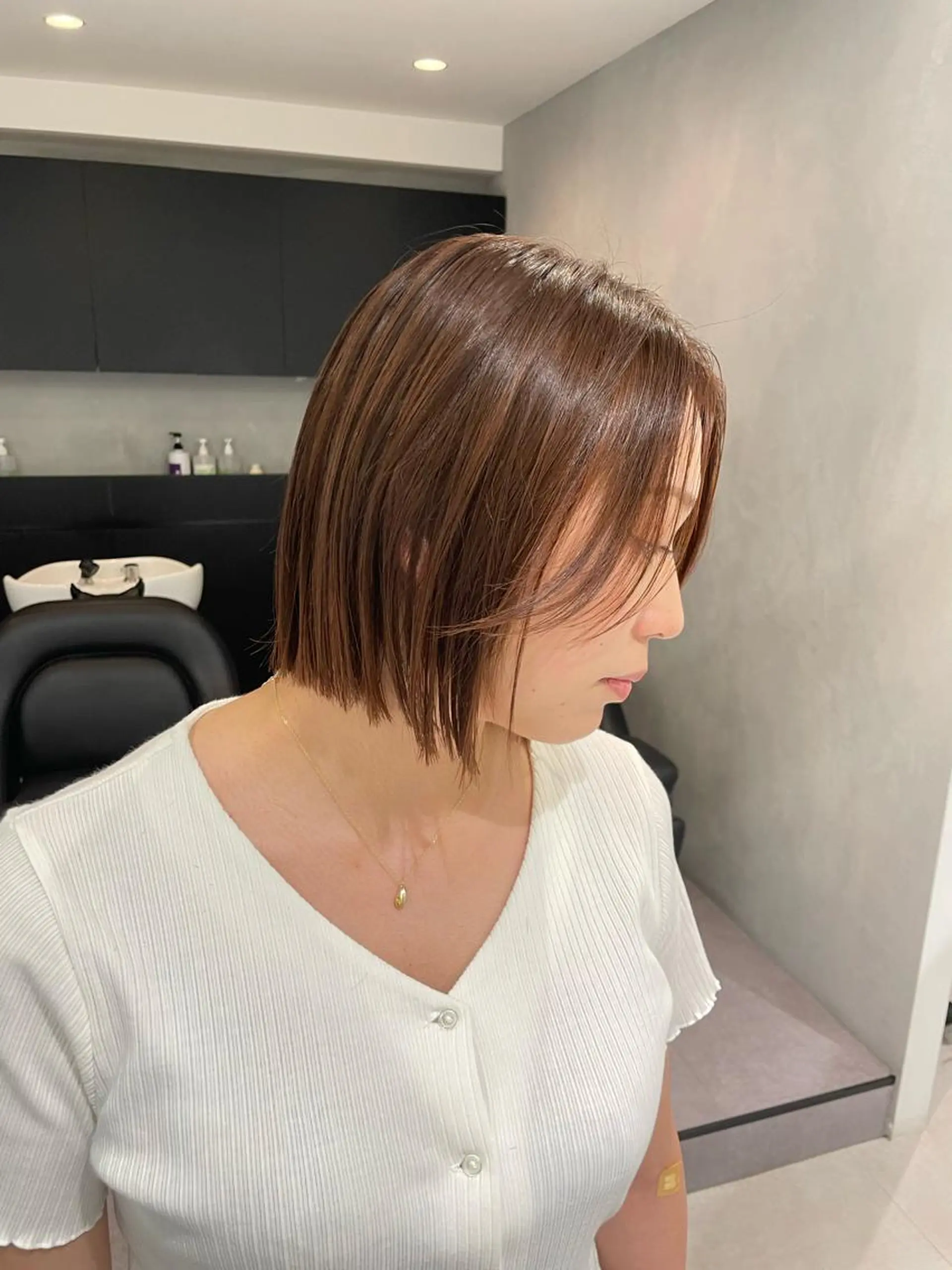 ショート カラー ブラウンカラー オレンジ オレンジブラウン ボブ カット ヘアカラー トリートメント ヘアセット メンズ特化 パーマ/オザワのヘアスタイル