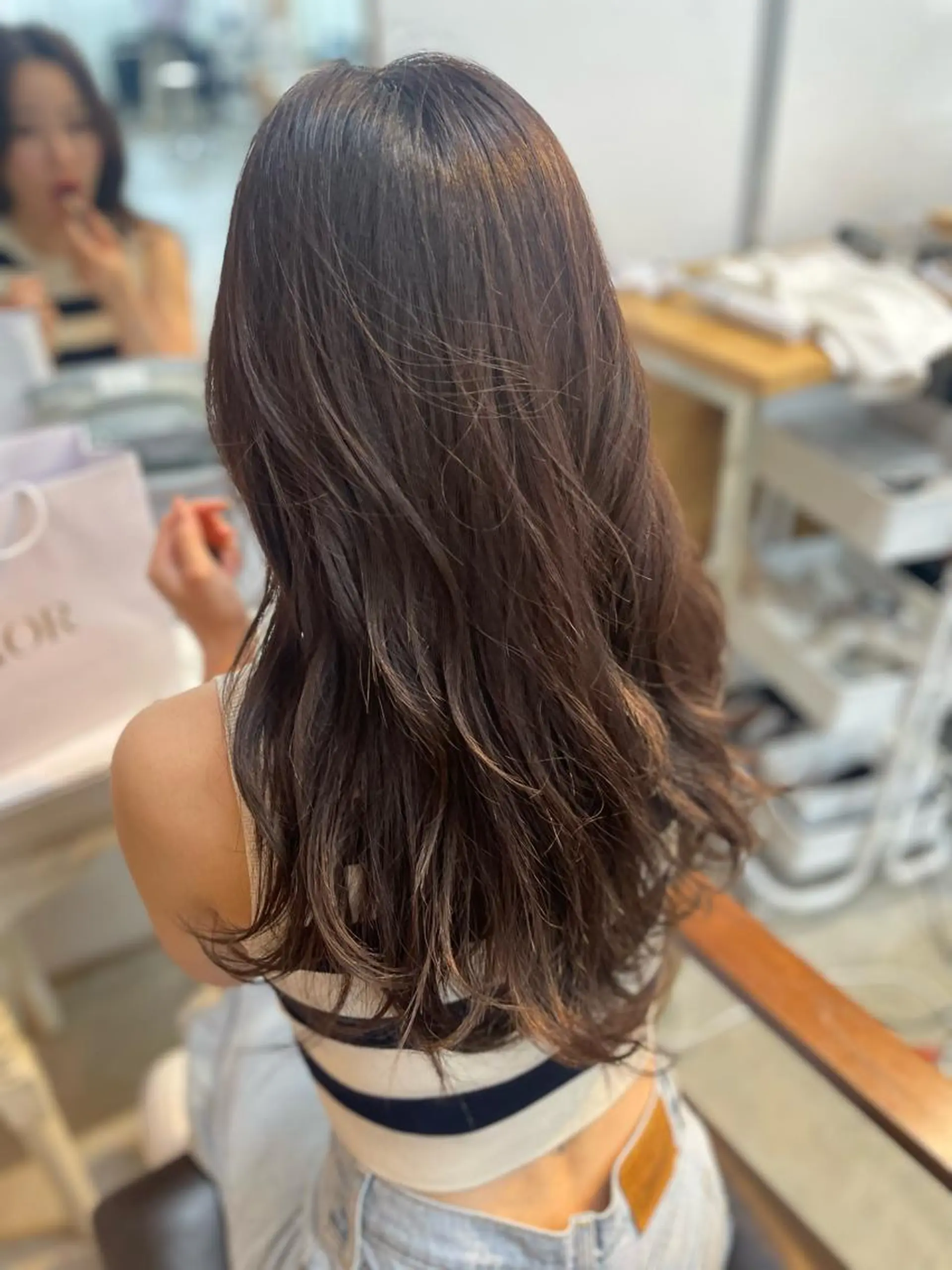 セミロング カラー ヘアカラー レイヤーカット/ 縮毛矯正/ミサキ💐のヘアスタイル