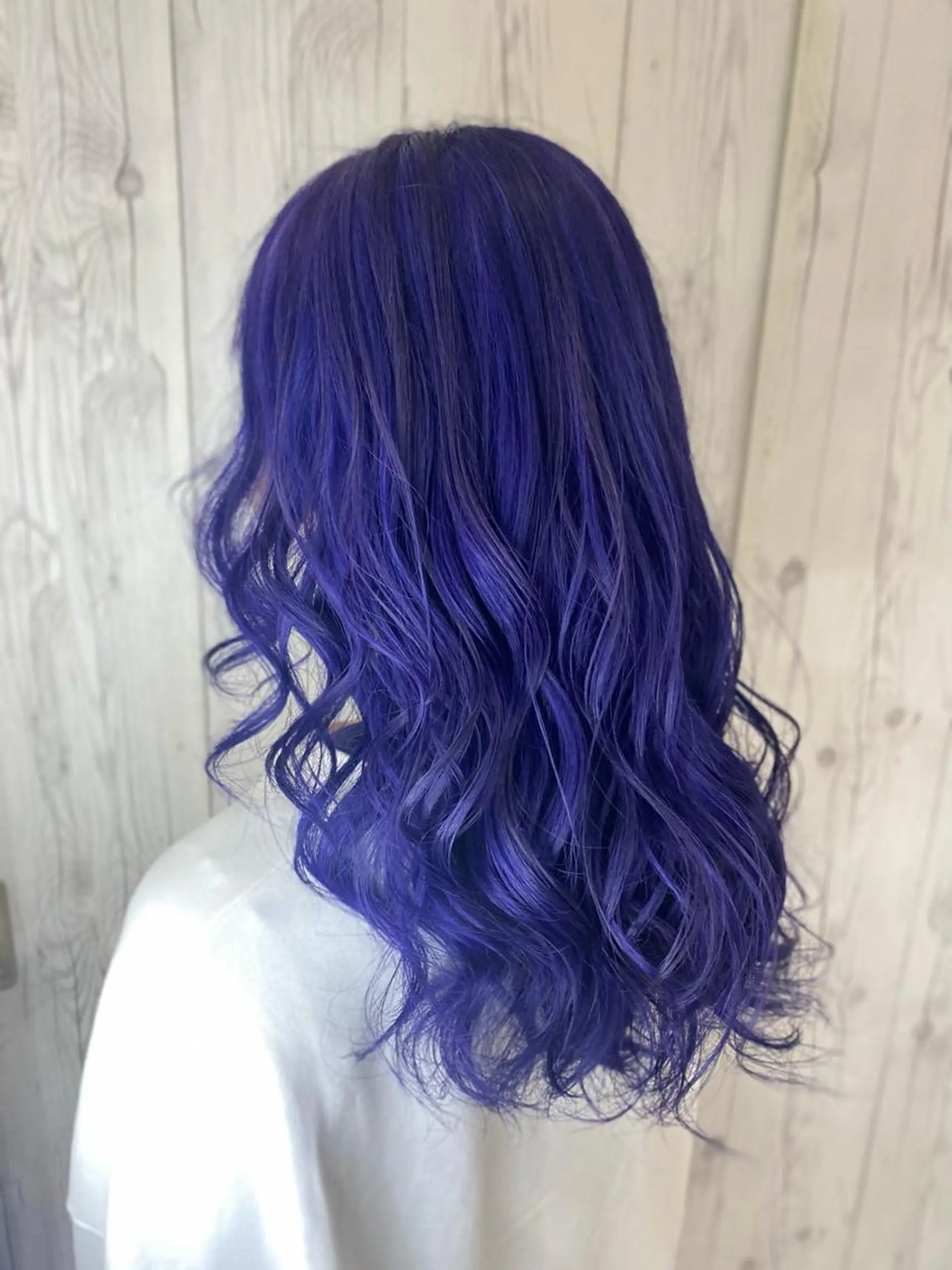 セミロング パープルカラー ゆぴ☾‪/推しカラー /ハイトーンのヘアスタイル